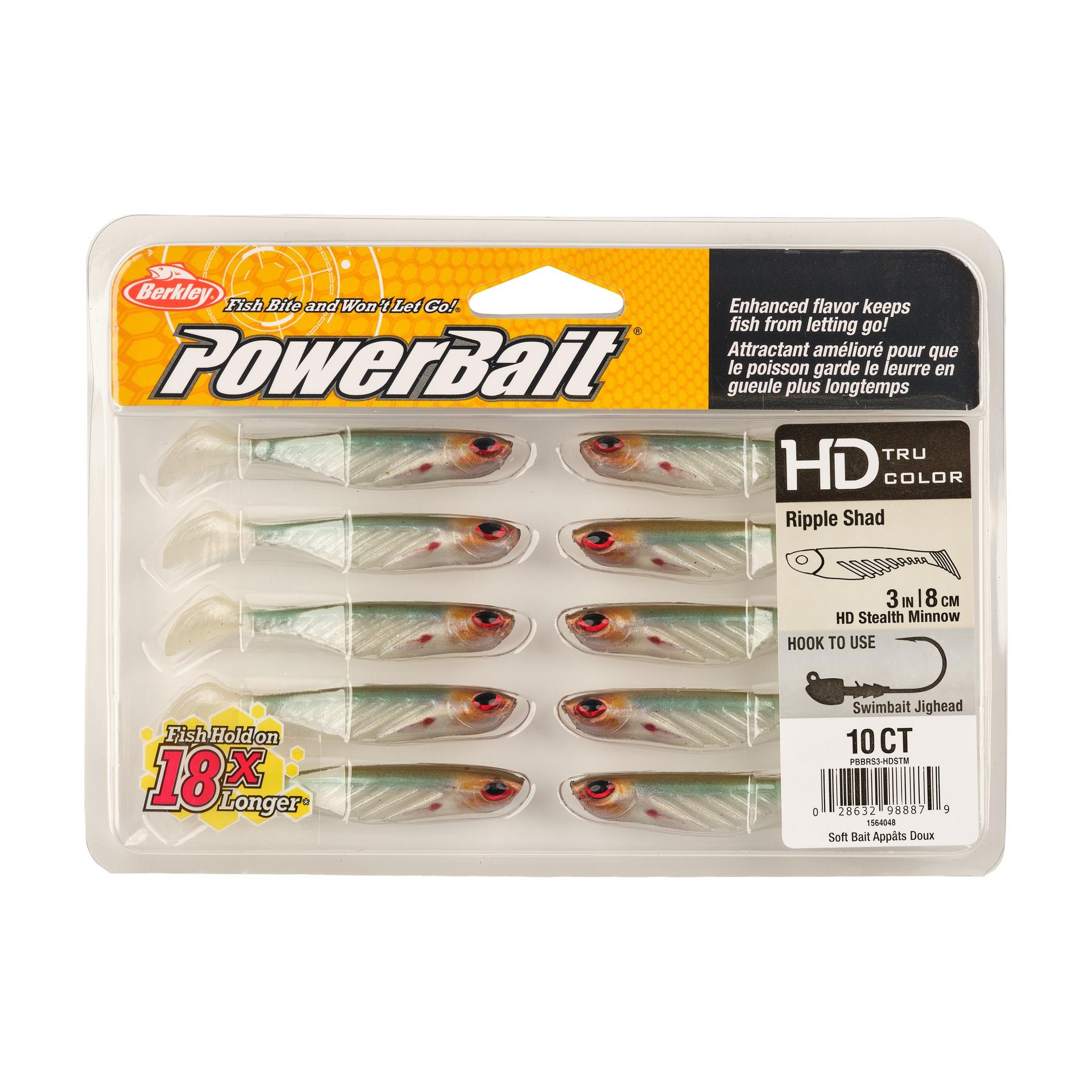 Berkley PowerBaitRippleShad 3in HDStealthMinnow PKG | Berkley Fishing