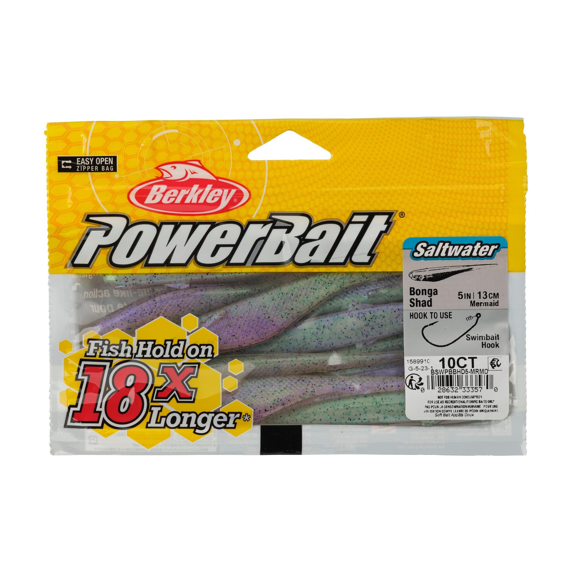 Berkley PowerBaitSaltwaterBongaShad Mermaid 5in PKG | Berkley Fishing