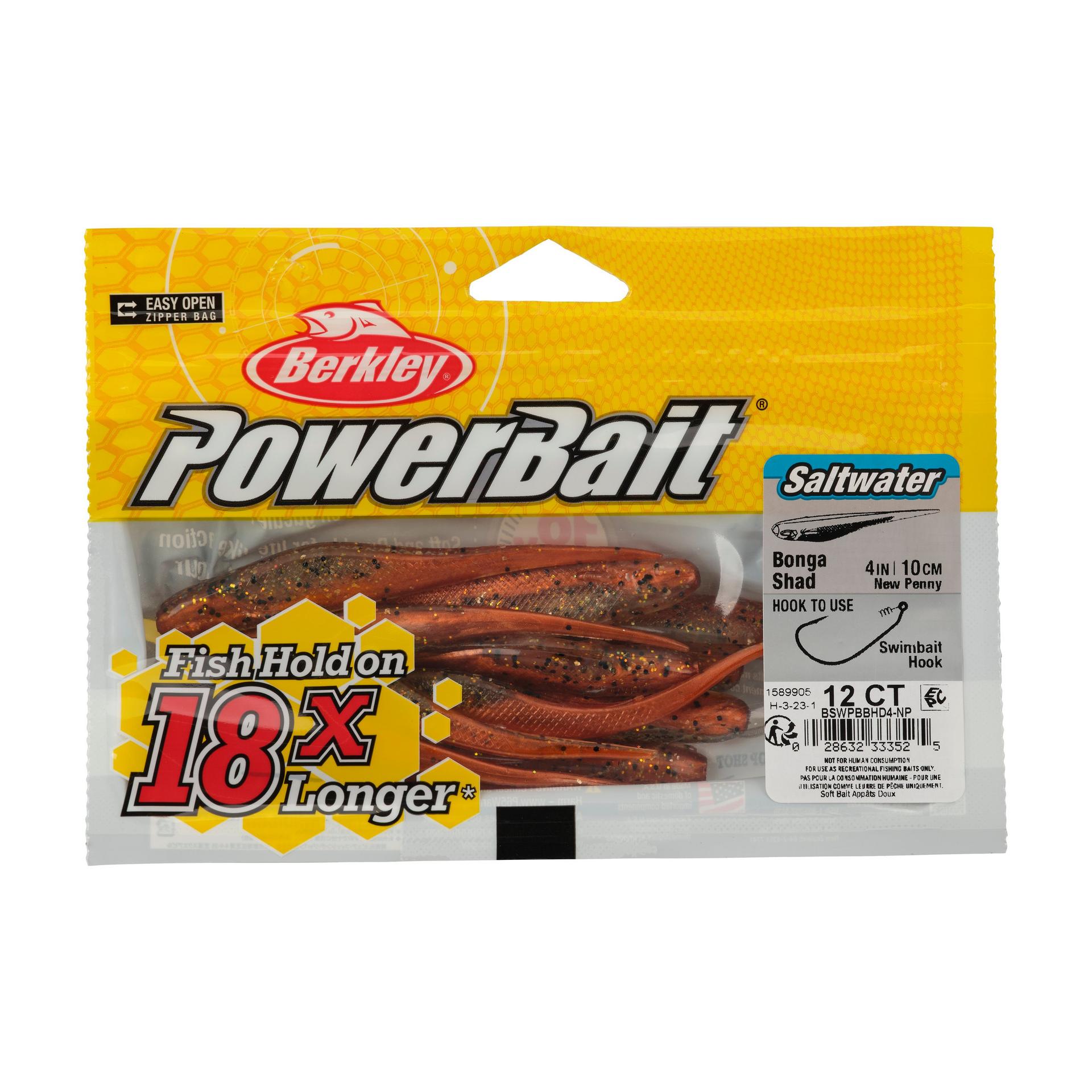 Berkley PowerBaitSaltwaterBongaShad NewPenny 4in PKG | Berkley Fishing