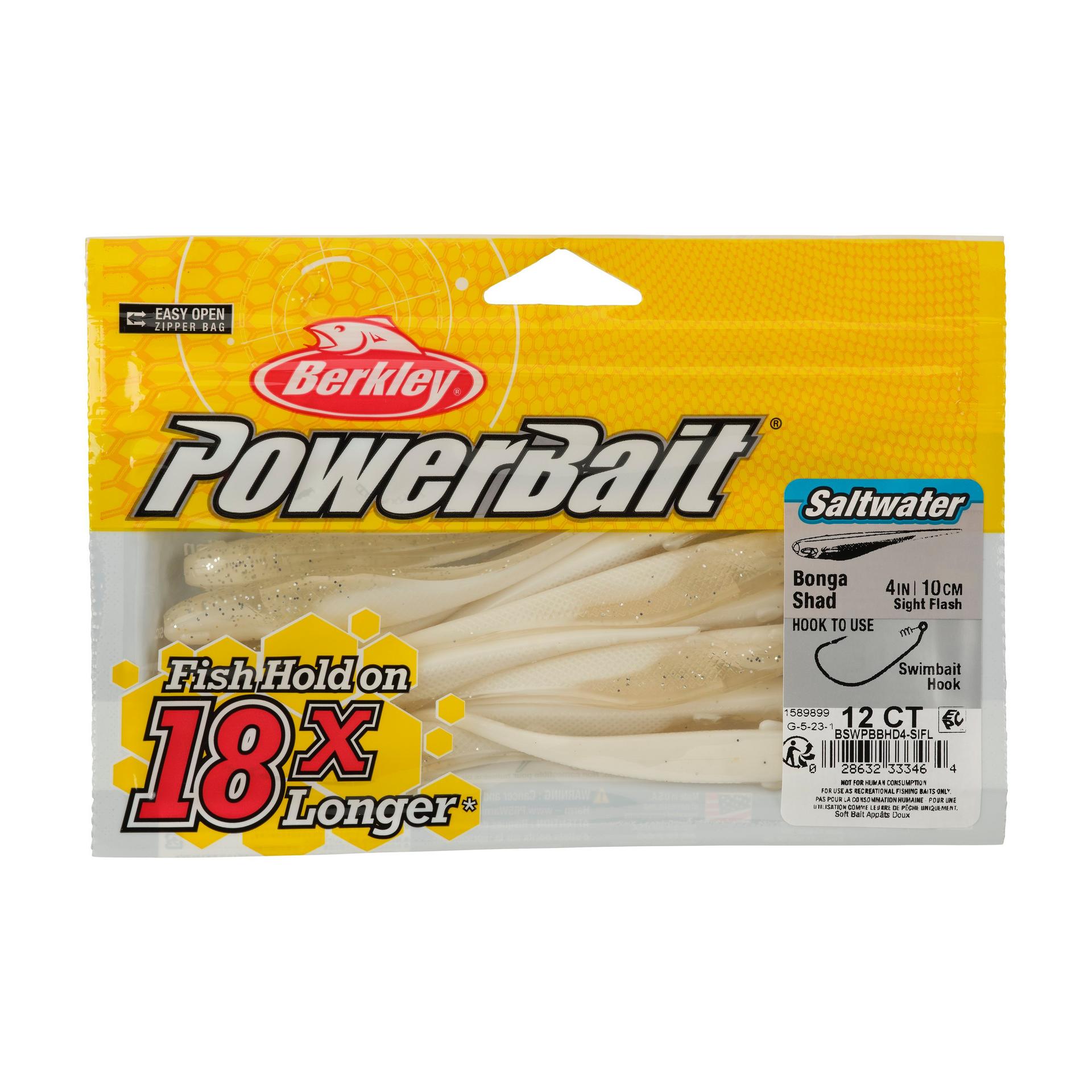 Berkley PowerBaitSaltwaterBongaShad SilverFlash 4in PKG | Berkley Fishing