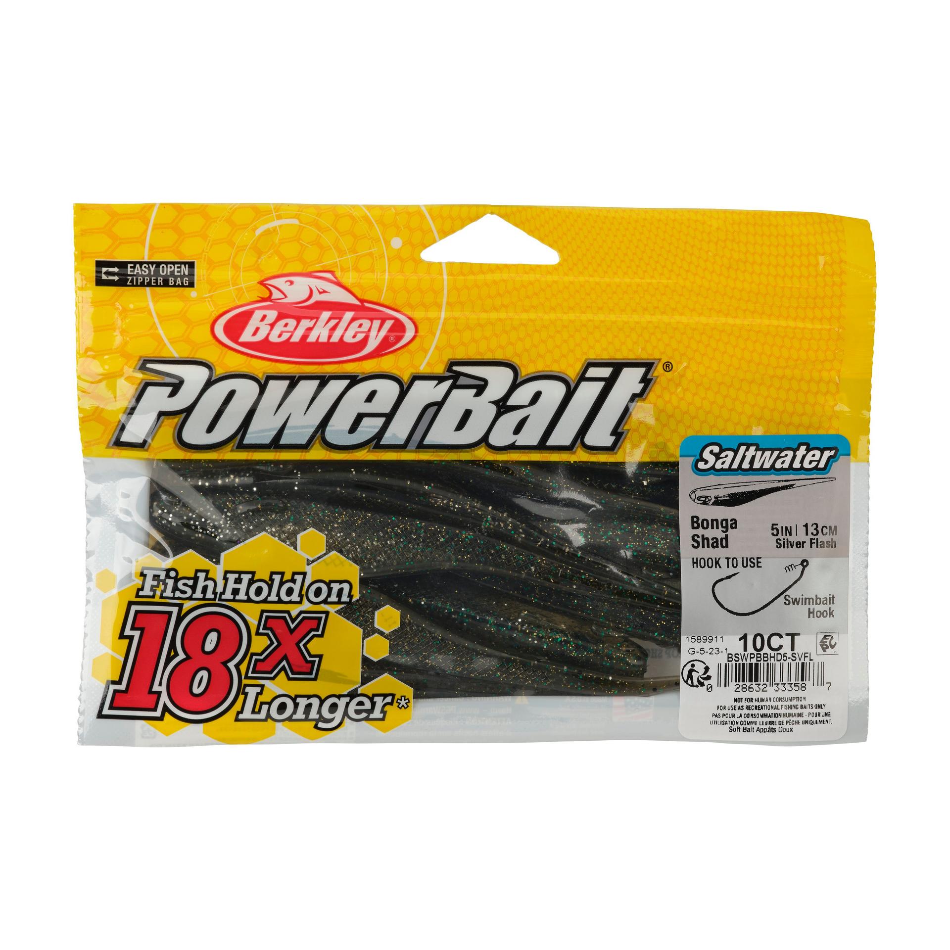 Berkley PowerBaitSaltwaterBongaShad SilverFlash 5in PKG | Berkley Fishing