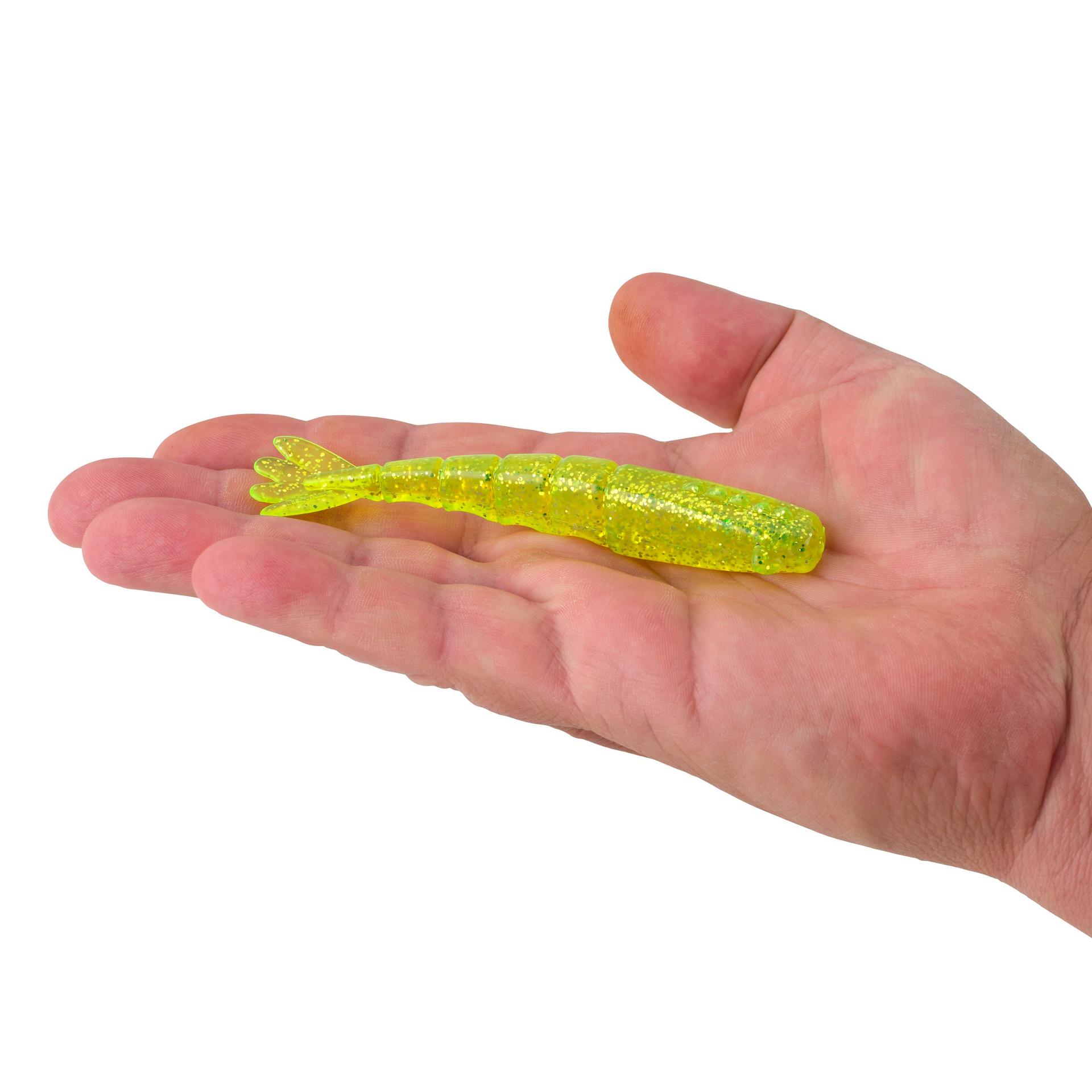 Berkley PowerBaitSaltwaterBongaShrimp ChartreuseSilverFlash 4in HAND | Berkley Fishing