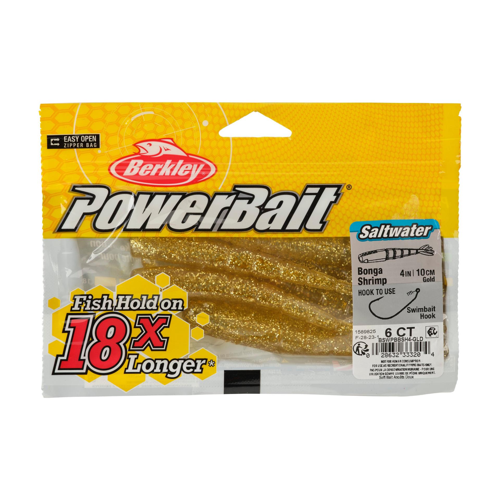 Berkley PowerBaitSaltwaterBongaShrimp Gold 4in PKG | Berkley Fishing