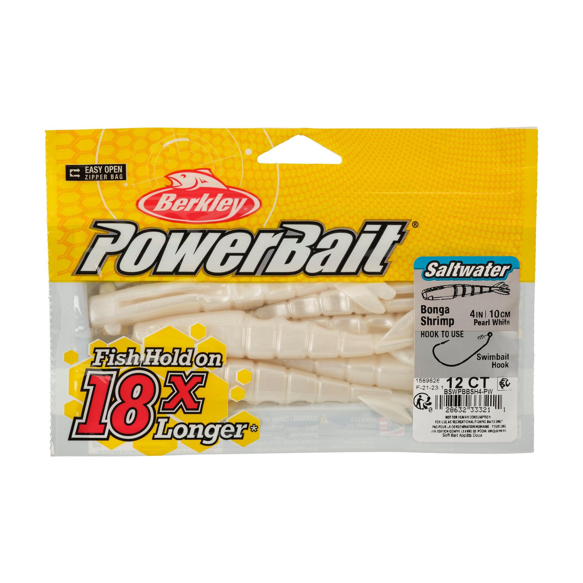 Berkley PowerBaitSaltwaterBongaShrimp PearlWhite 4in PKG | Berkley Fishing