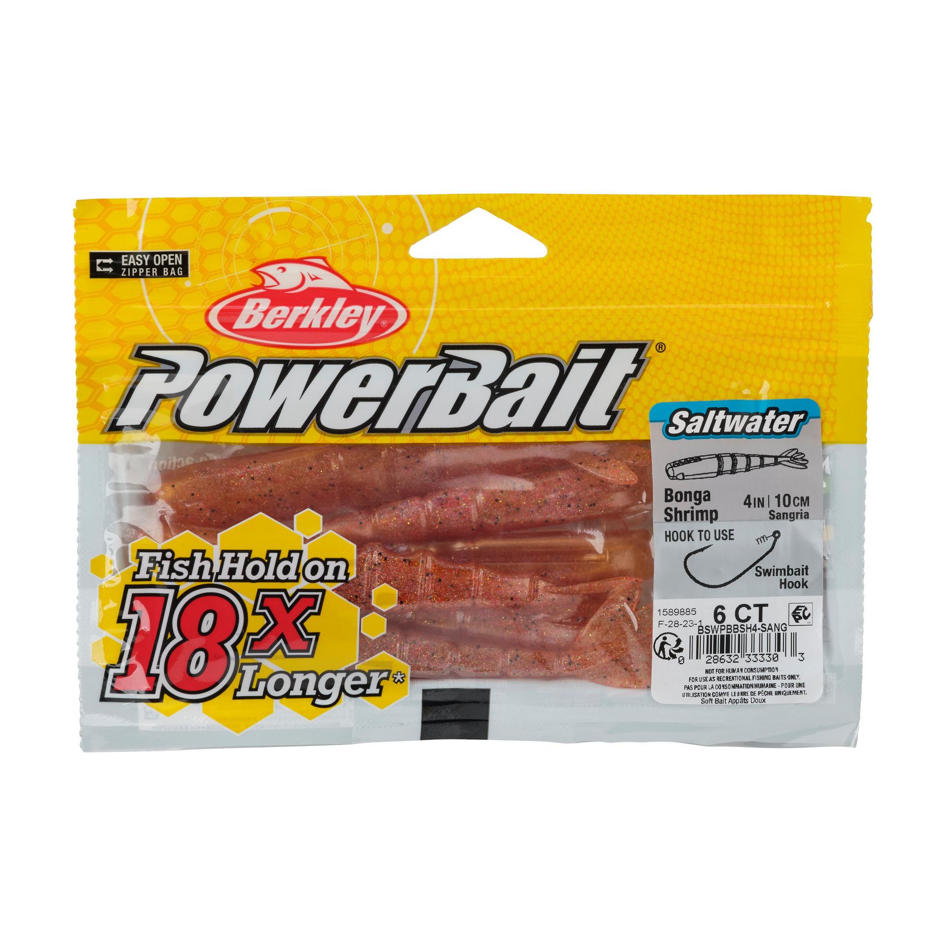 Berkley PowerBaitSaltwaterBongaShrimp Sangria 4in PKG | Berkley Fishing