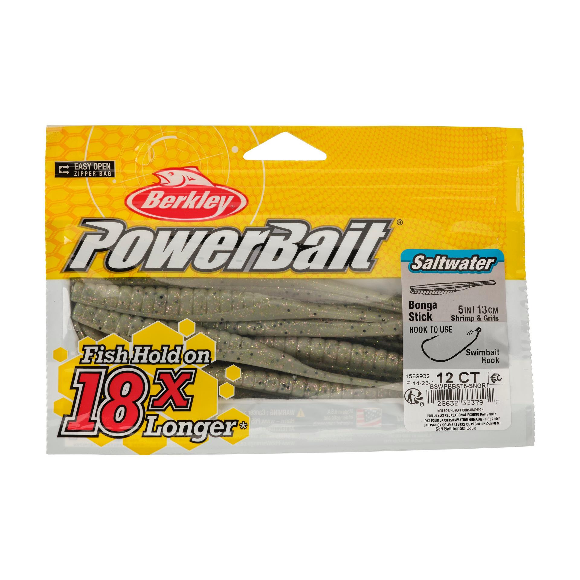 Berkley PowerBaitSaltwaterBongaStick ShrimpnGrits 5in PKG | Berkley Fishing