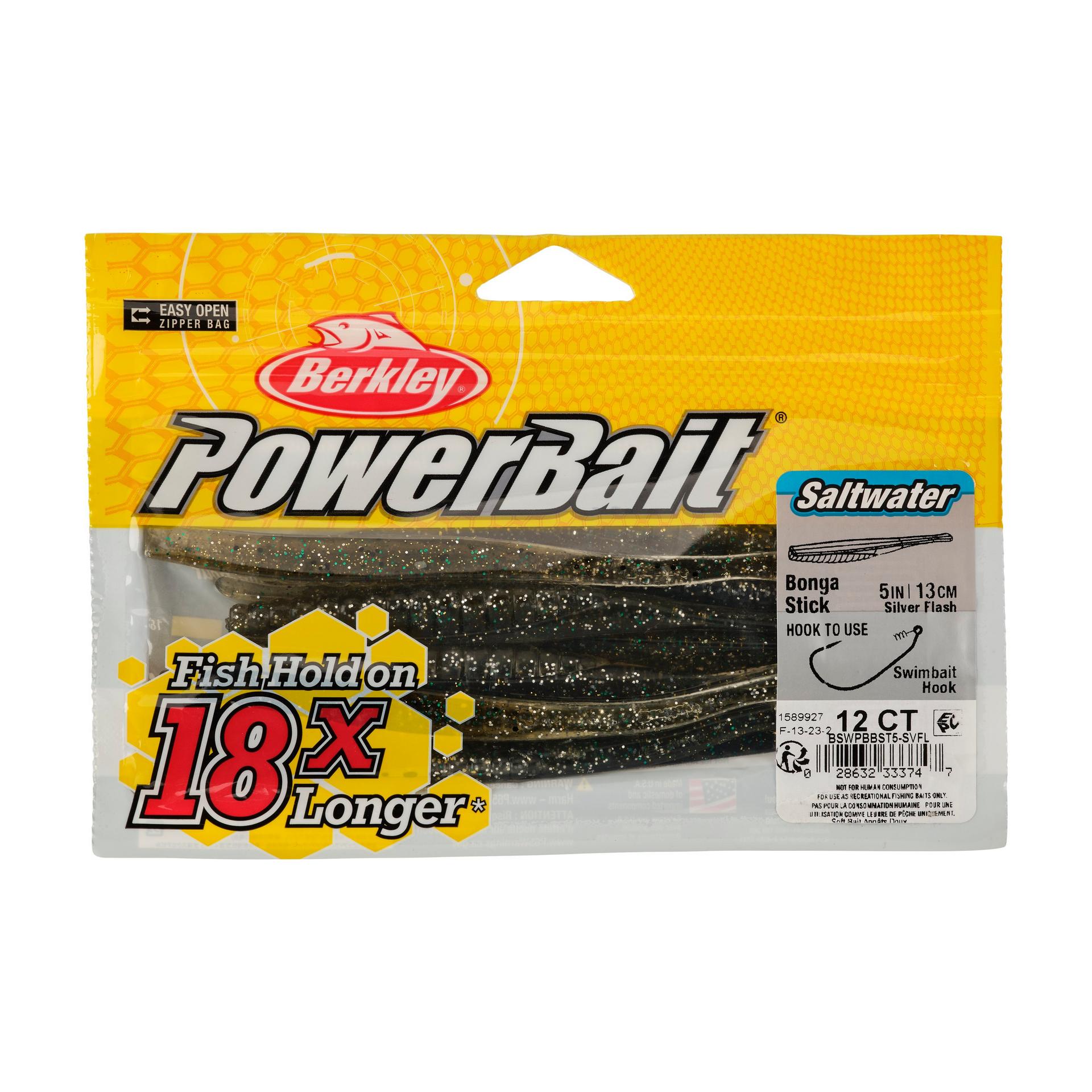 Berkley PowerBaitSaltwaterBongaStick SilverFlash 5in PKG | Berkley Fishing