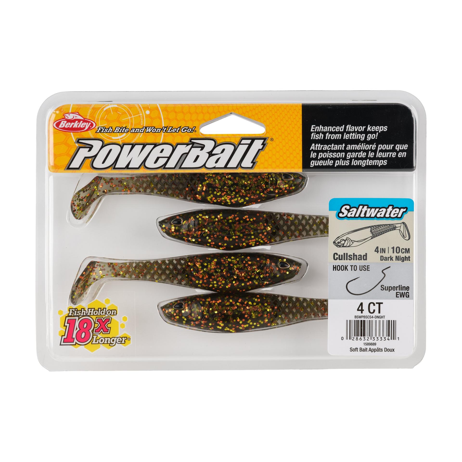 Berkley PowerBaitSaltwaterCullShad DarkNight 4in PKG | Berkley Fishing