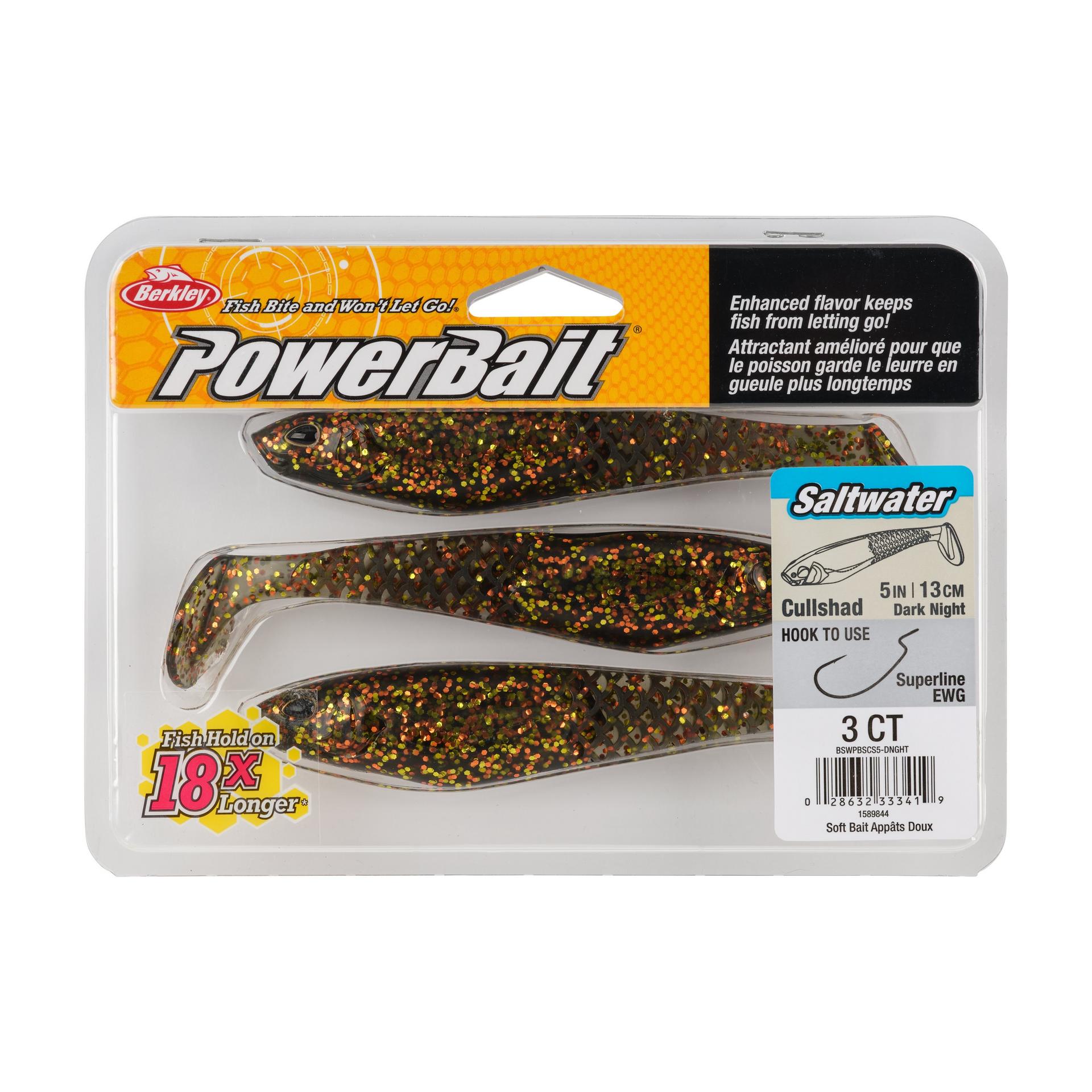 Berkley PowerBaitSaltwaterCullShad DarkNight 5in PKG | Berkley Fishing