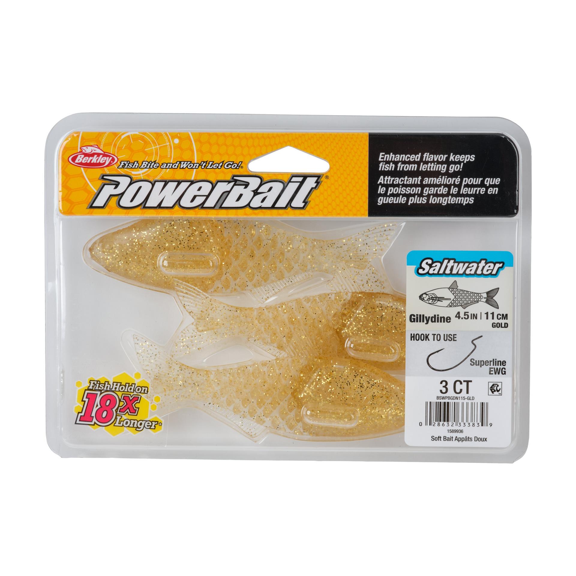 Berkley PowerBaitSaltwaterGillydine Gold 4.5in PKG | Berkley Fishing