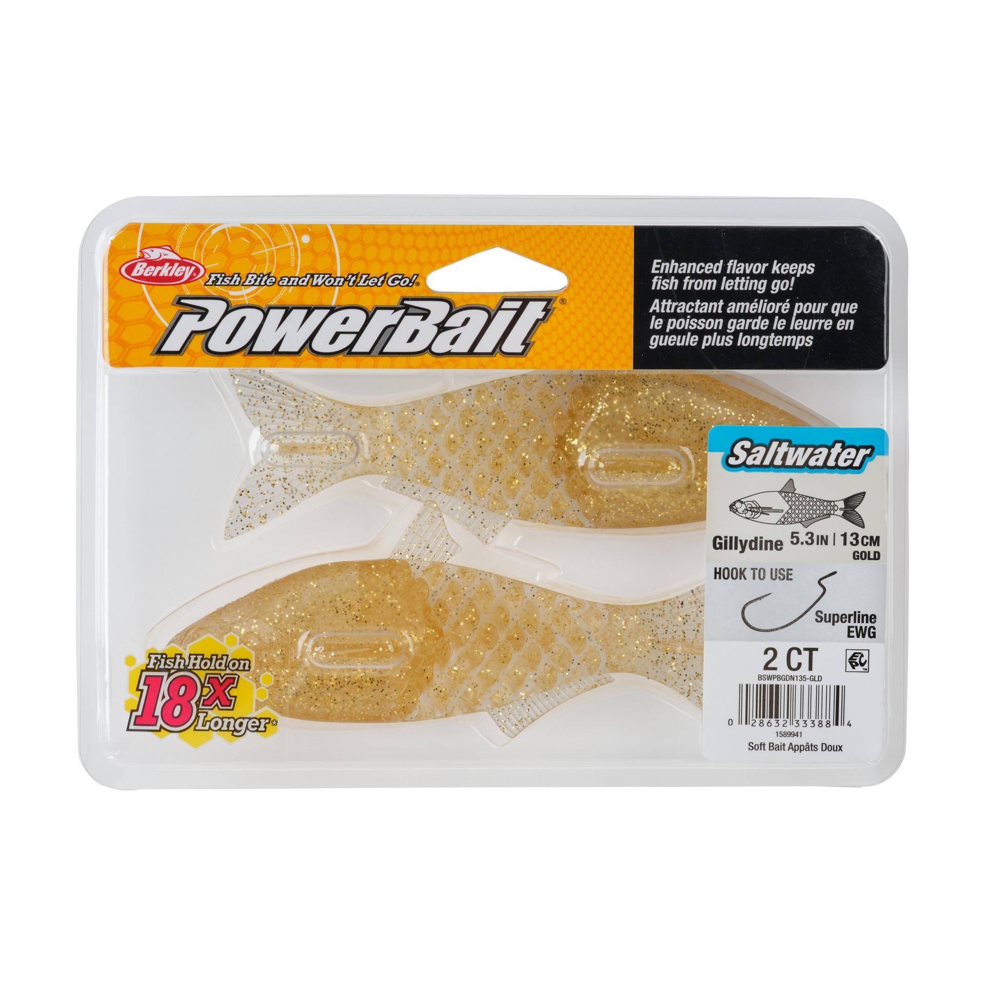 Berkley PowerBaitSaltwaterGillydine Gold 5.3in PKG | Berkley Fishing