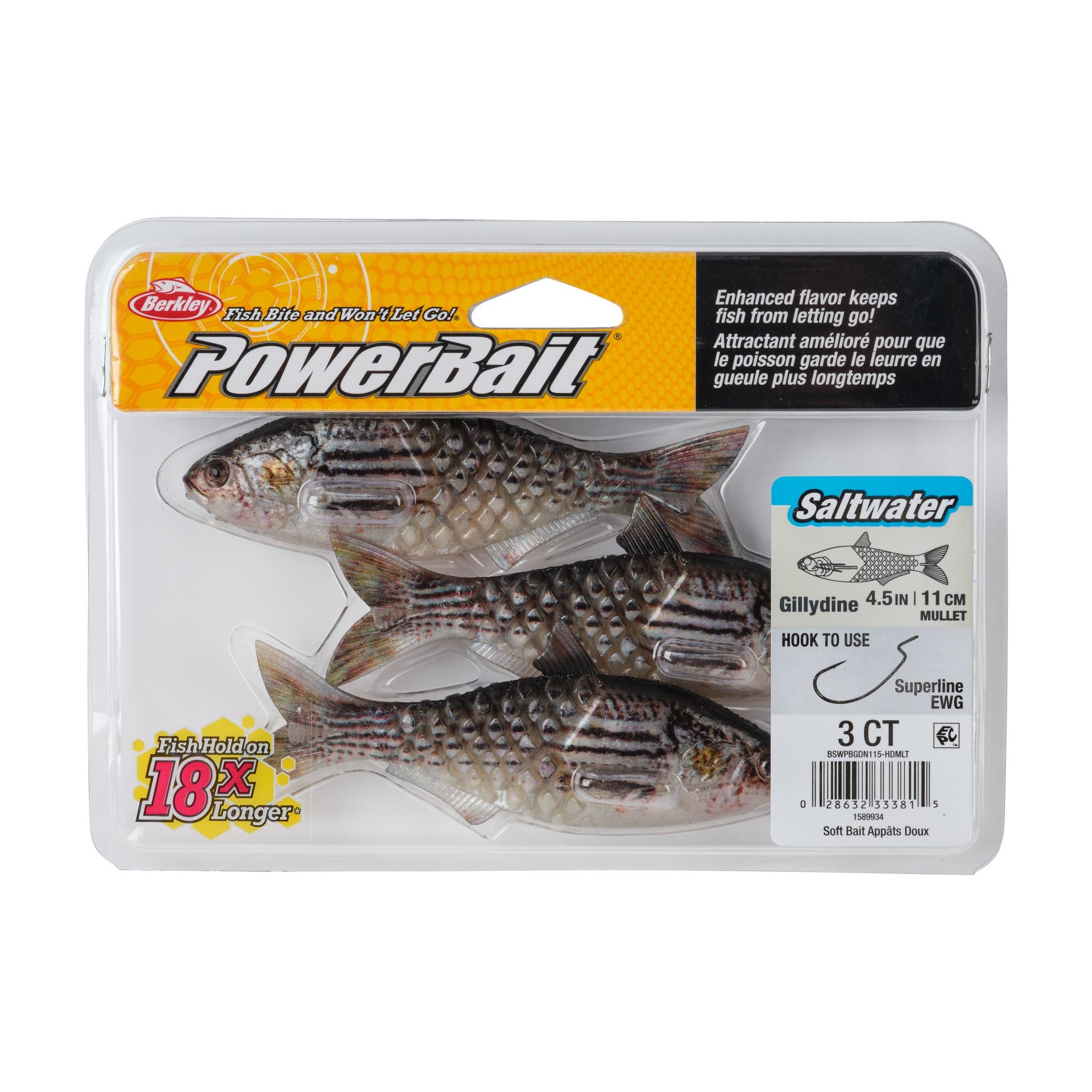 Berkley PowerBaitSaltwaterGillydine HDMullet 4.5in PKG | Berkley Fishing