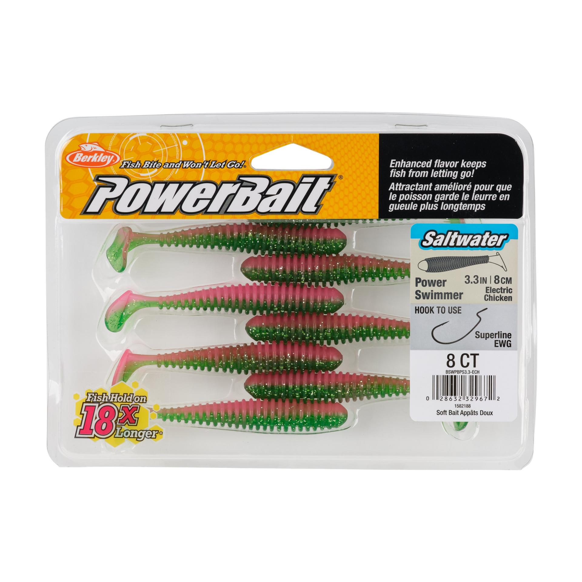 Berkley PowerBaitSaltwaterPowerSwimmer ElectricChicken 3.3in PKG | Berkley Fishing