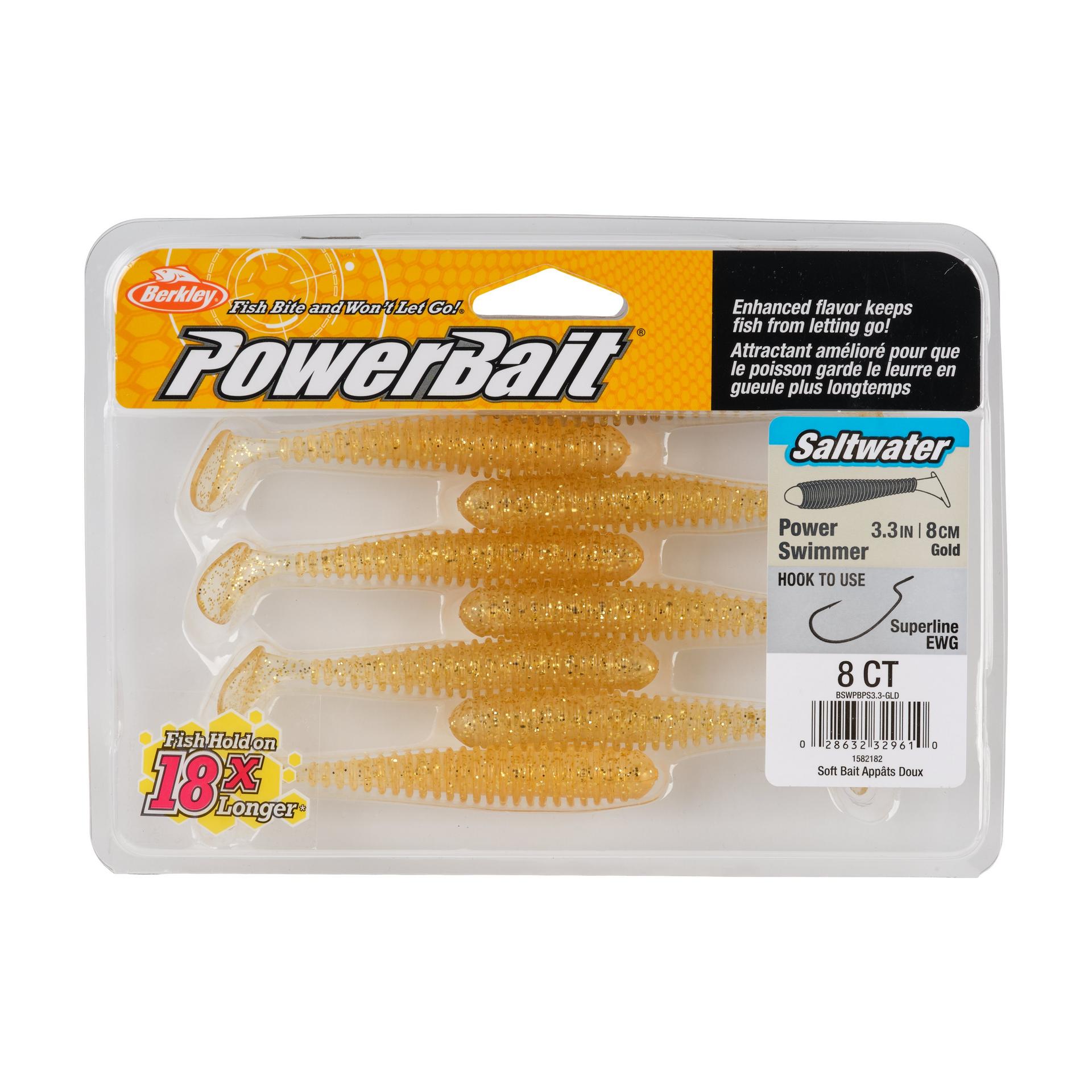 Berkley PowerBaitSaltwaterPowerSwimmer Gold 3.3in PKG | Berkley Fishing