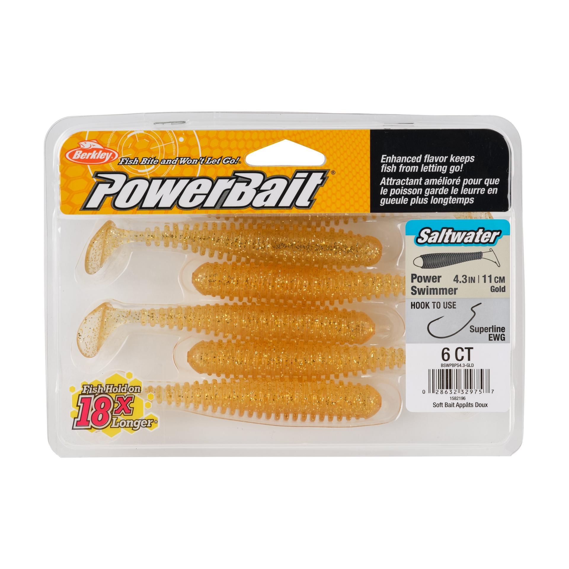 Berkley PowerBaitSaltwaterPowerSwimmer Gold 4.3in PKG | Berkley Fishing