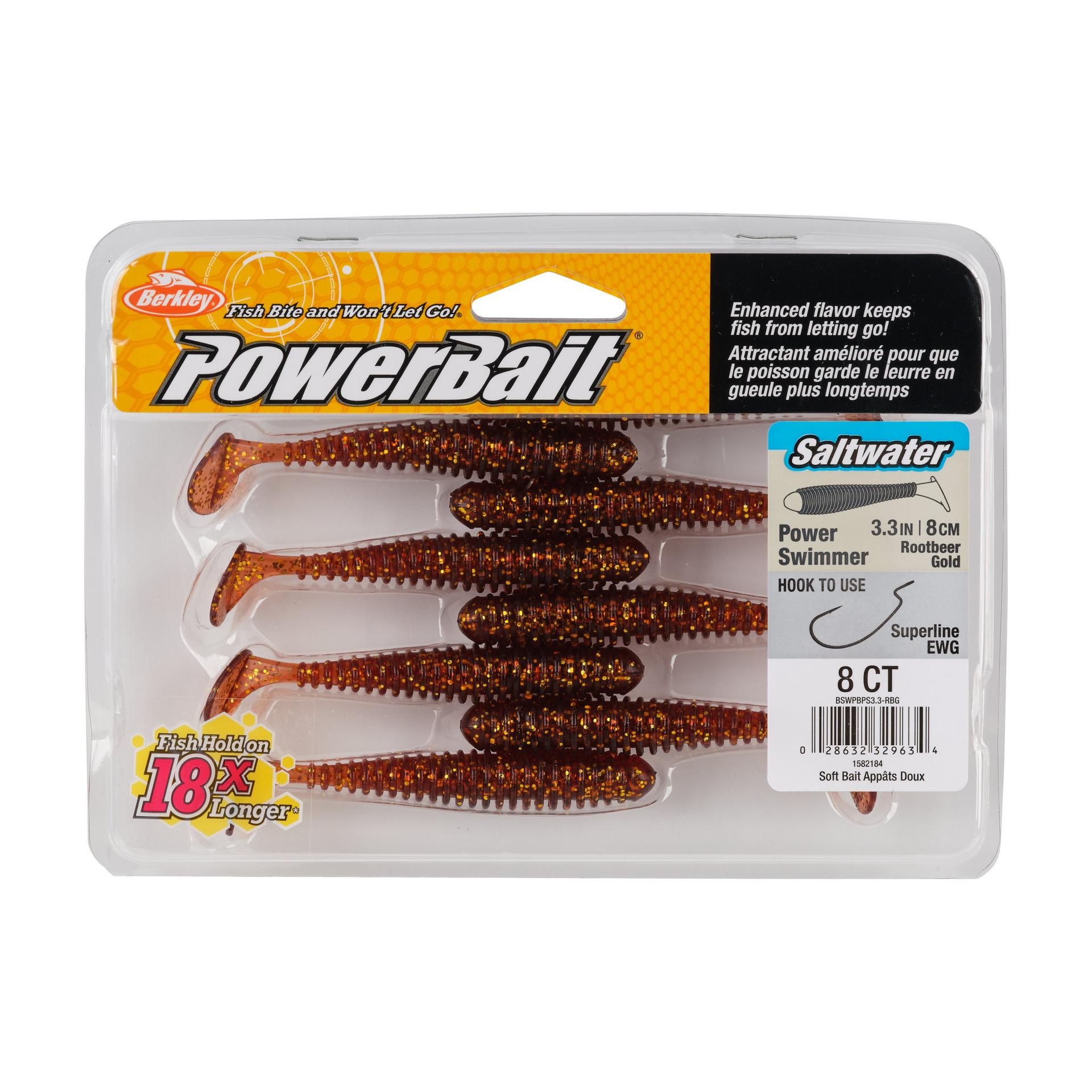 Berkley PowerBaitSaltwaterPowerSwimmer RootBeerGold 3.3in PKG | Berkley Fishing