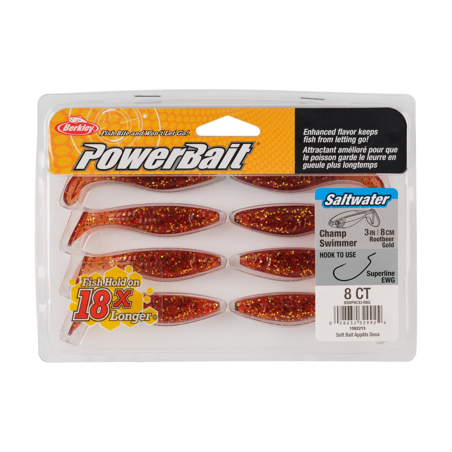 Berkley PowerBaitSaltwaterTheChampSwimmer RootBeerGold 3in PKG | Berkley Fishing