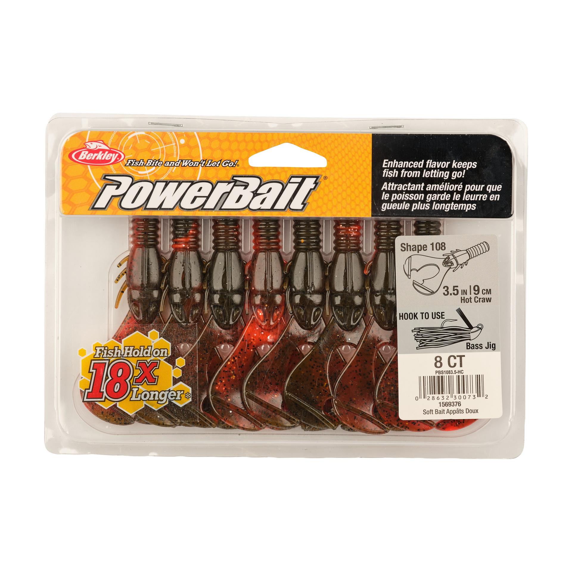 Berkley PowerBaitShape108 3.5in HotCraw PKG | Berkley Fishing