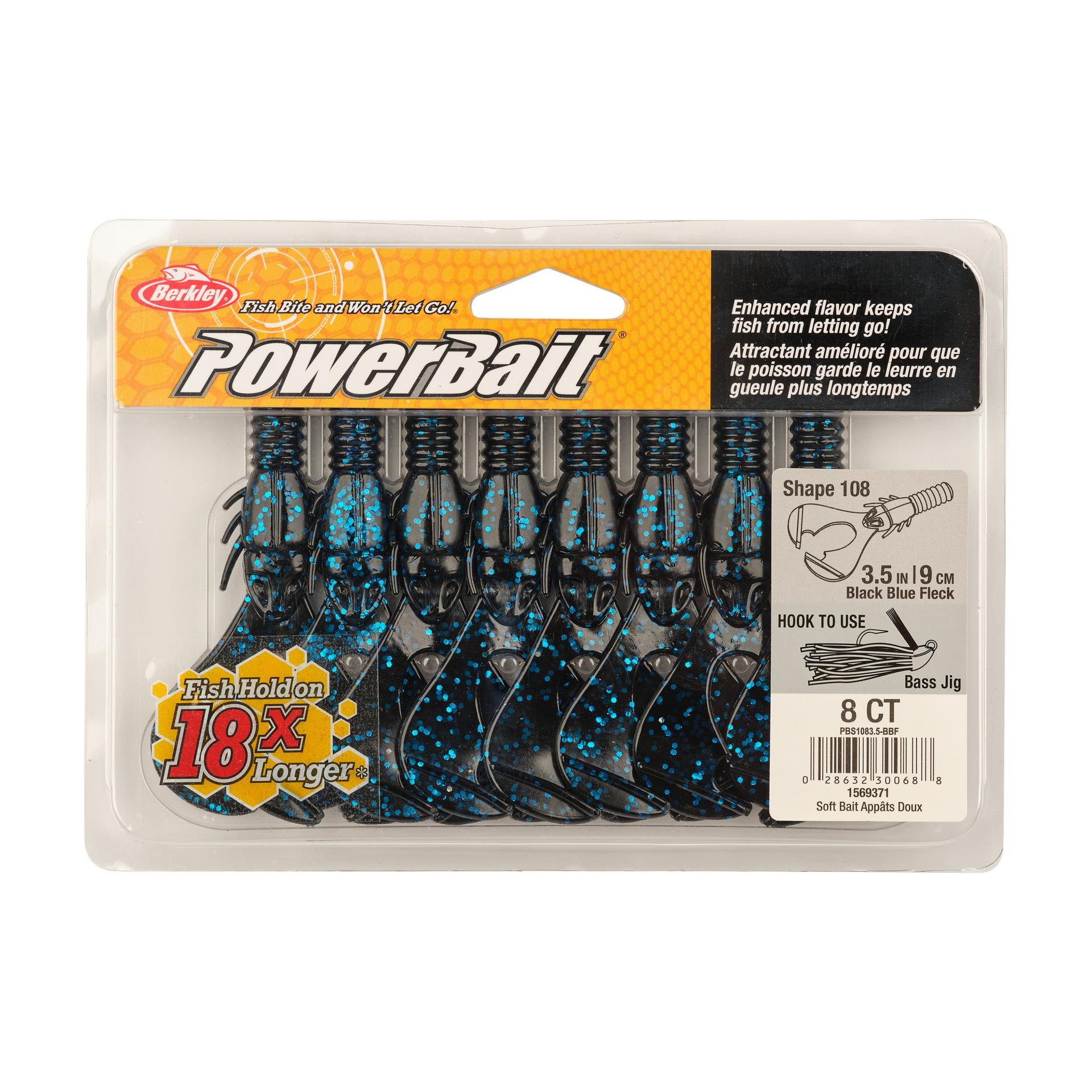 Berkley PowerBaitShape108 3.5in BlackBlueFleck PKG | Berkley Fishing