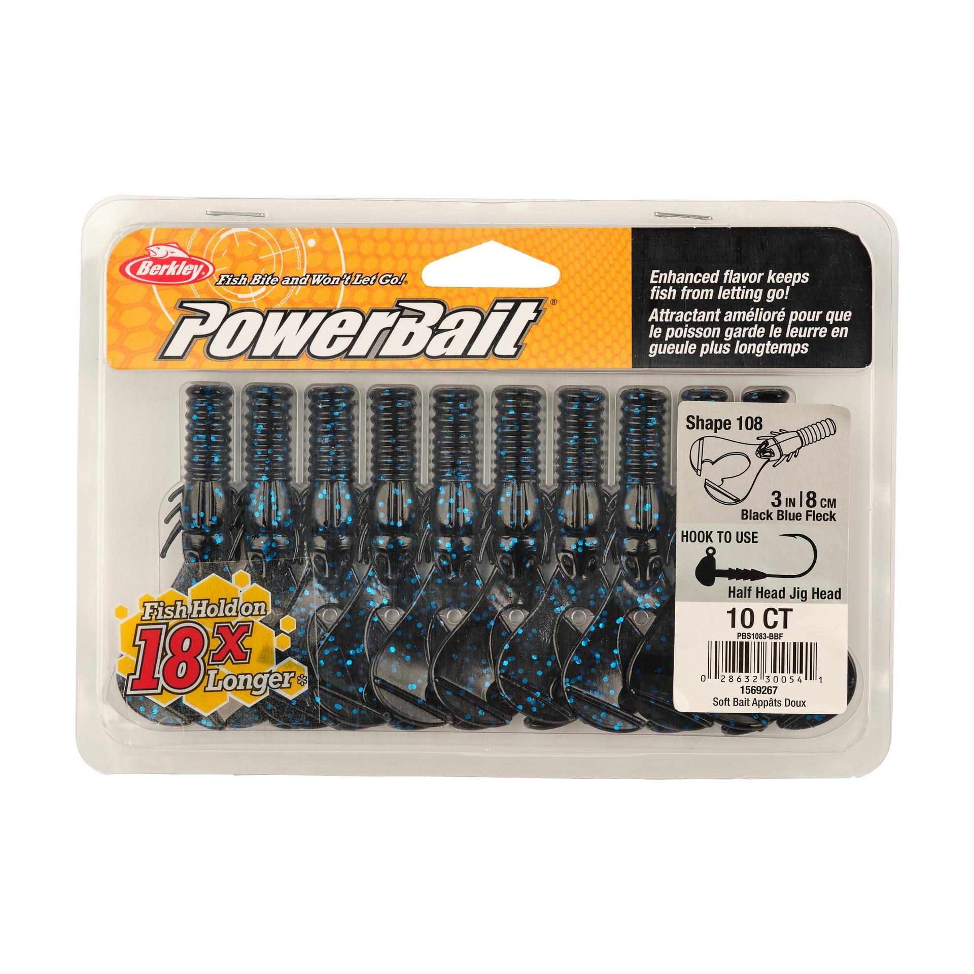 Berkley PowerBaitShape108 3in BlackBlueFleck PKG | Berkley Fishing