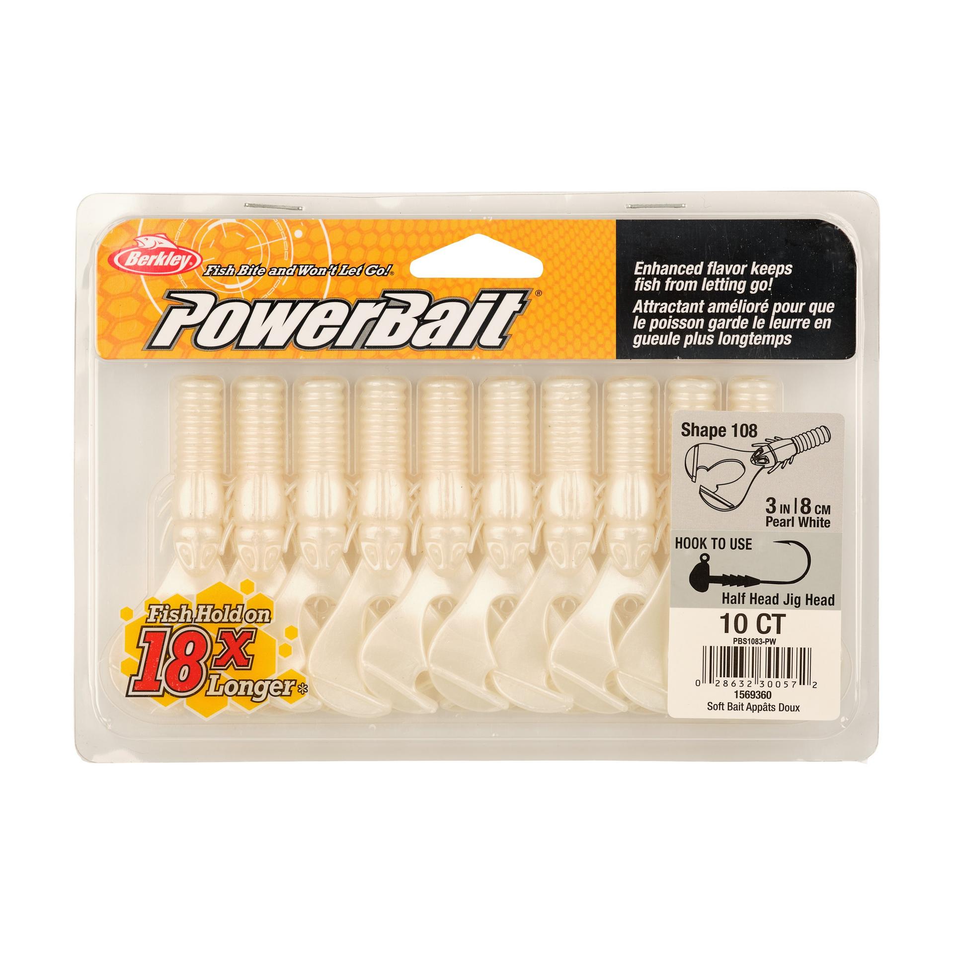 Berkley PowerBaitShape108 3in PearlWhite PKG | Berkley Fishing