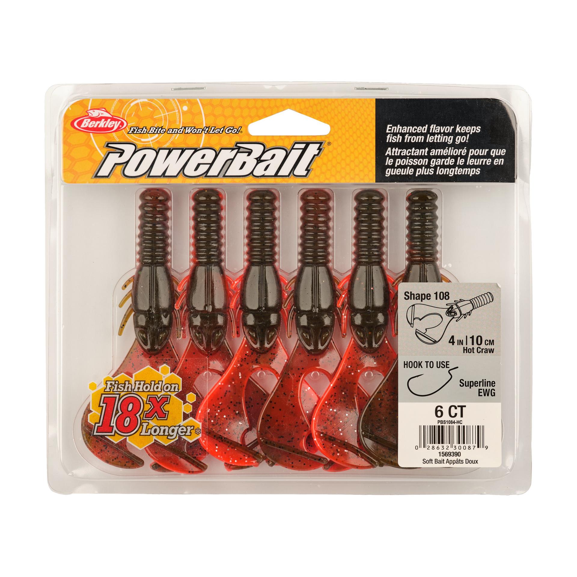 Berkley PowerBaitShape108 4in HotCraw PKG | Berkley Fishing