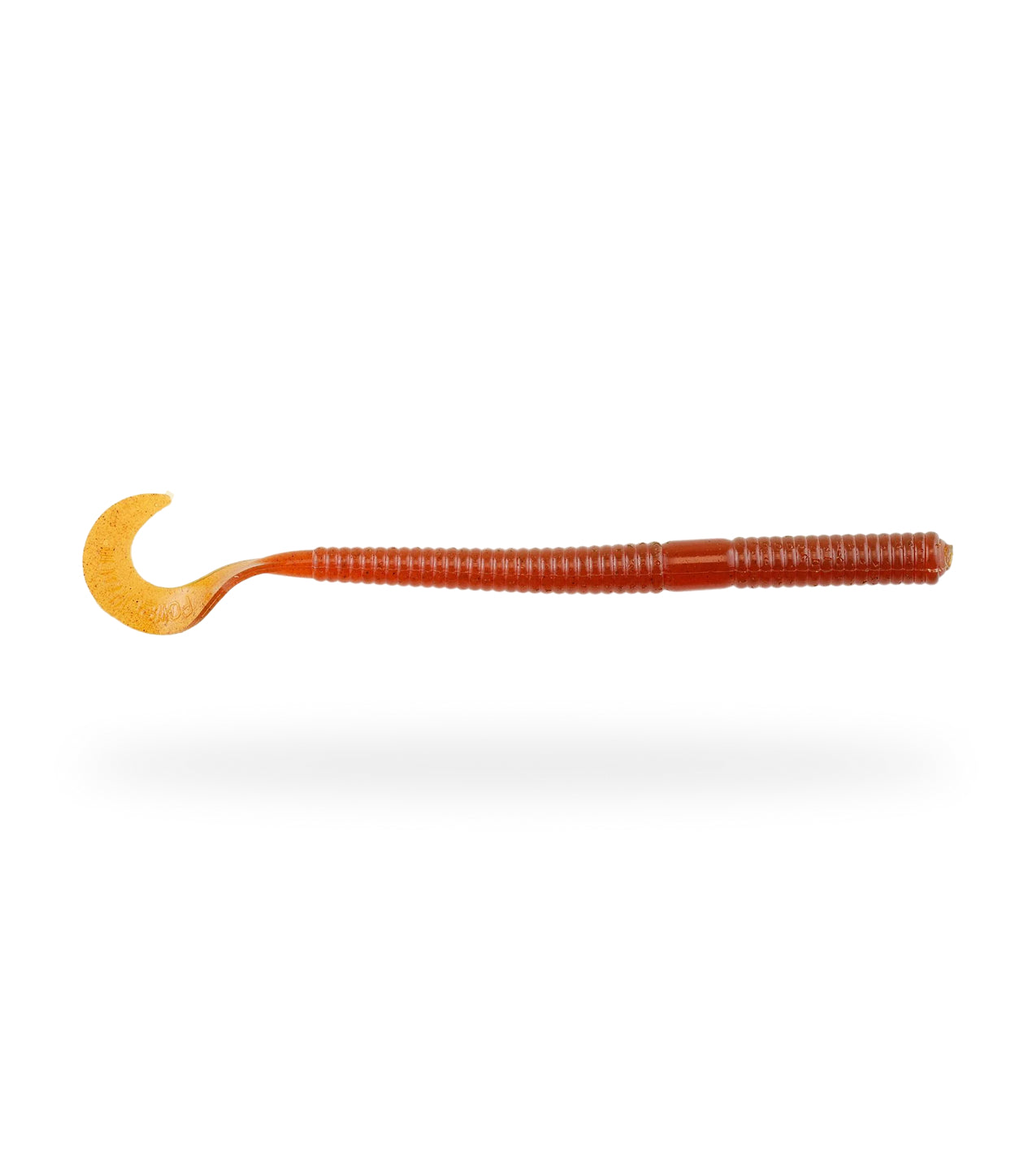 Orange and yellow curved tool on a white background
