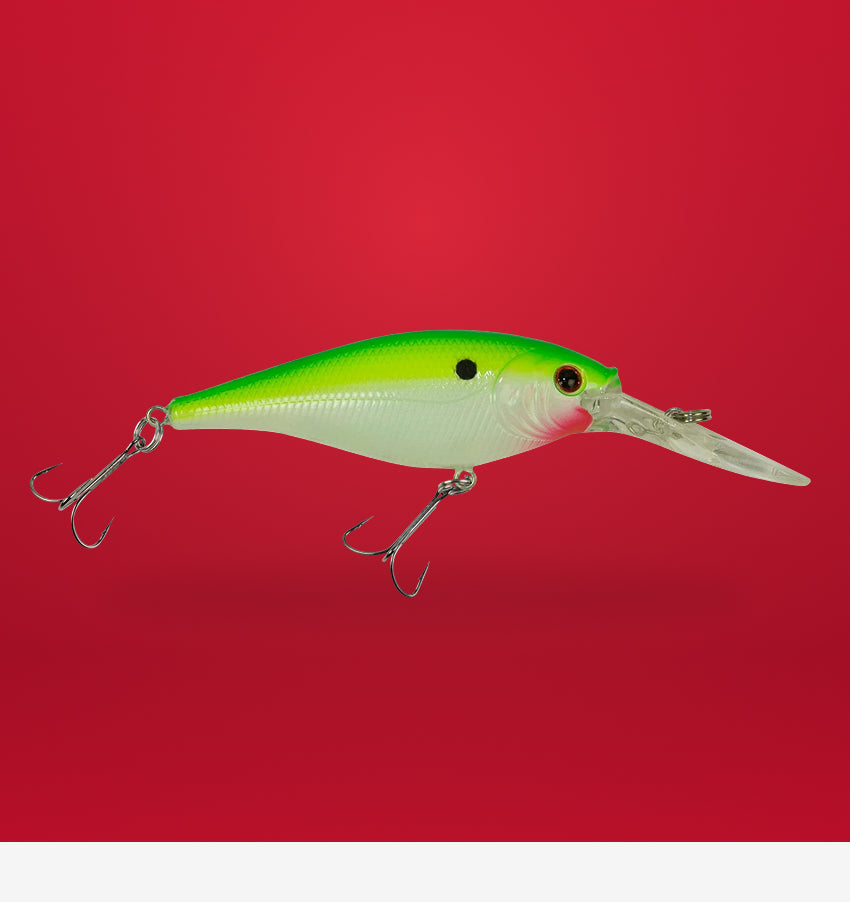 Fishing lure with a red background