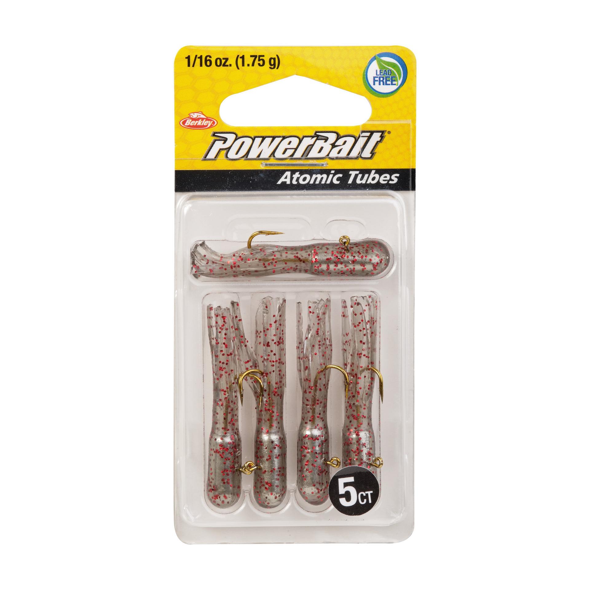 PowerBaitAtomicTubes ClearBrownRedFleck 1 16oz PKG | Berkley Fishing