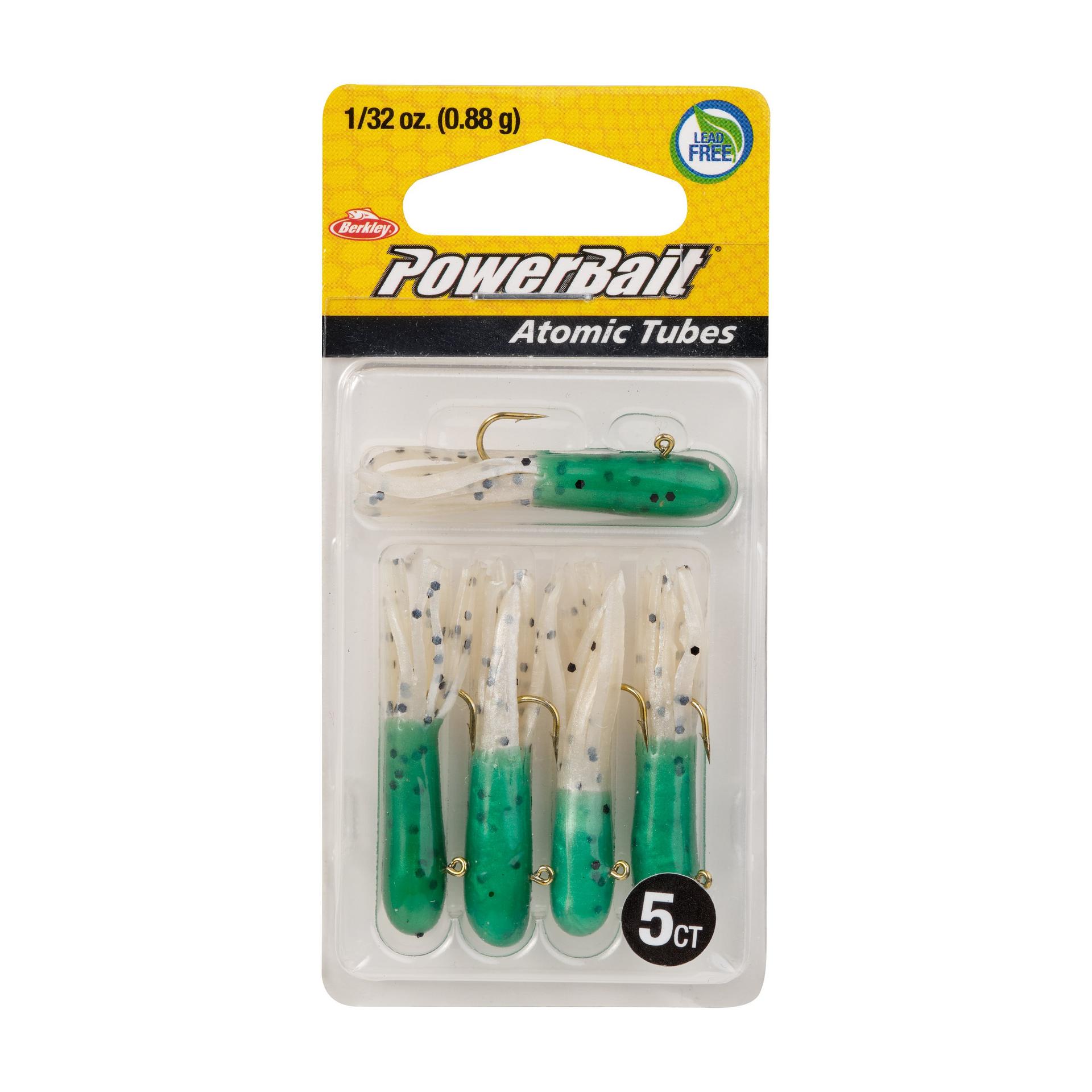 PowerBaitAtomicTubes DarkGreenPearlBlackPepper 1 32oz PKG | Berkley Fishing