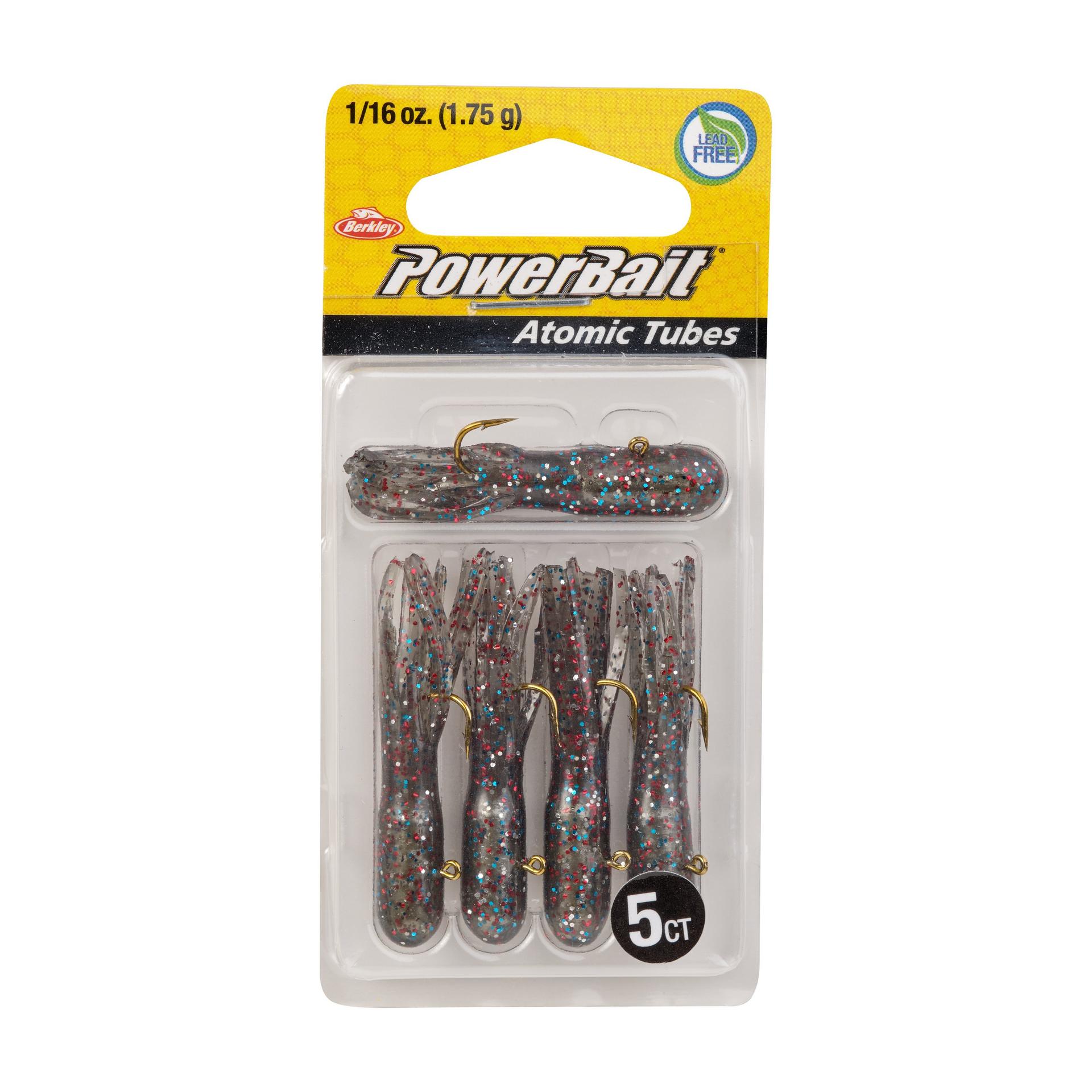 PowerBaitAtomicTubes SmokeRainbowSparkle 1 16oz PKG | Berkley Fishing