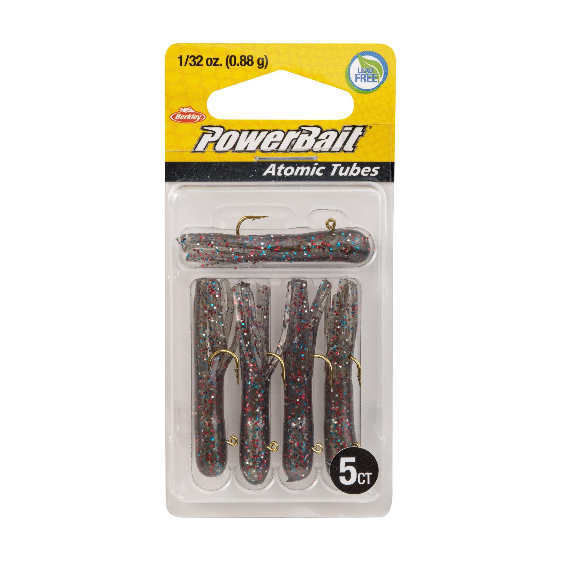 PowerBaitAtomicTubes SmokeRainbowSparkle 1 32oz PKG | Berkley Fishing