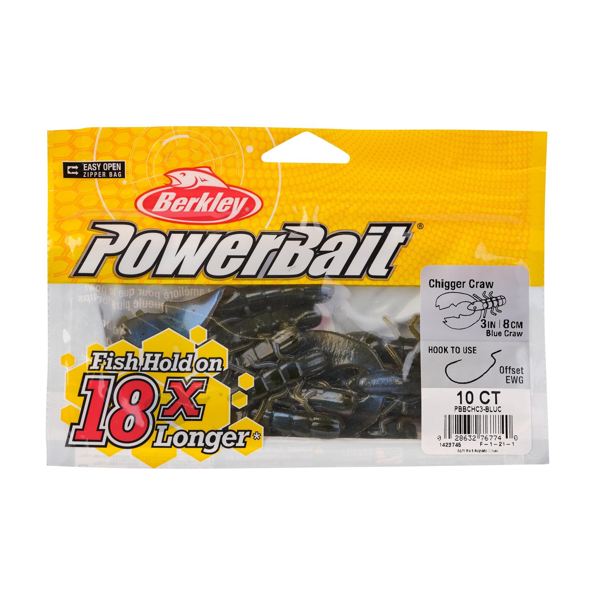 PowerBaitChiggerCraw BlueCraw 3in PKG | Berkley Fishing