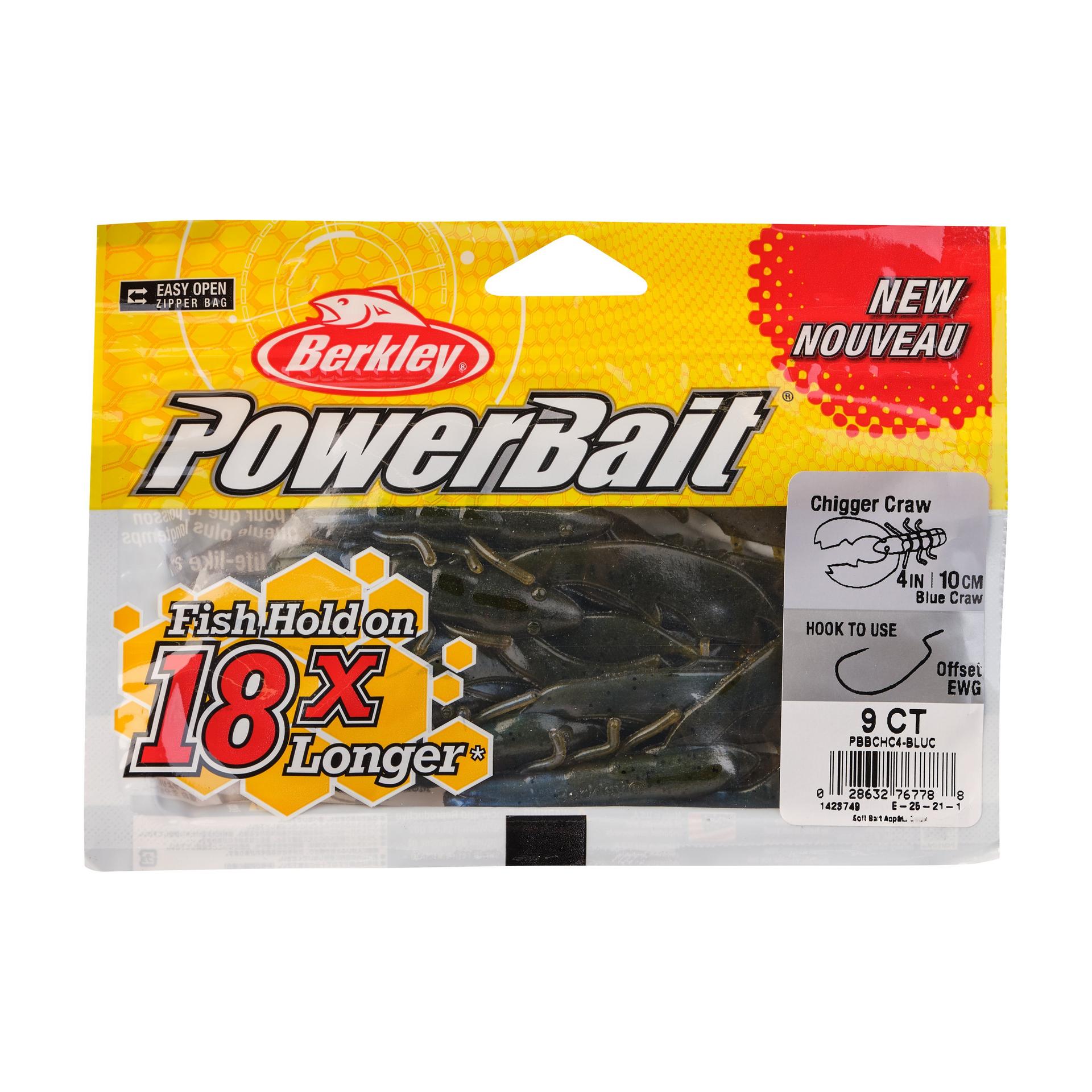 PowerBaitChiggerCraw BlueCraw 4in PKG | Berkley Fishing