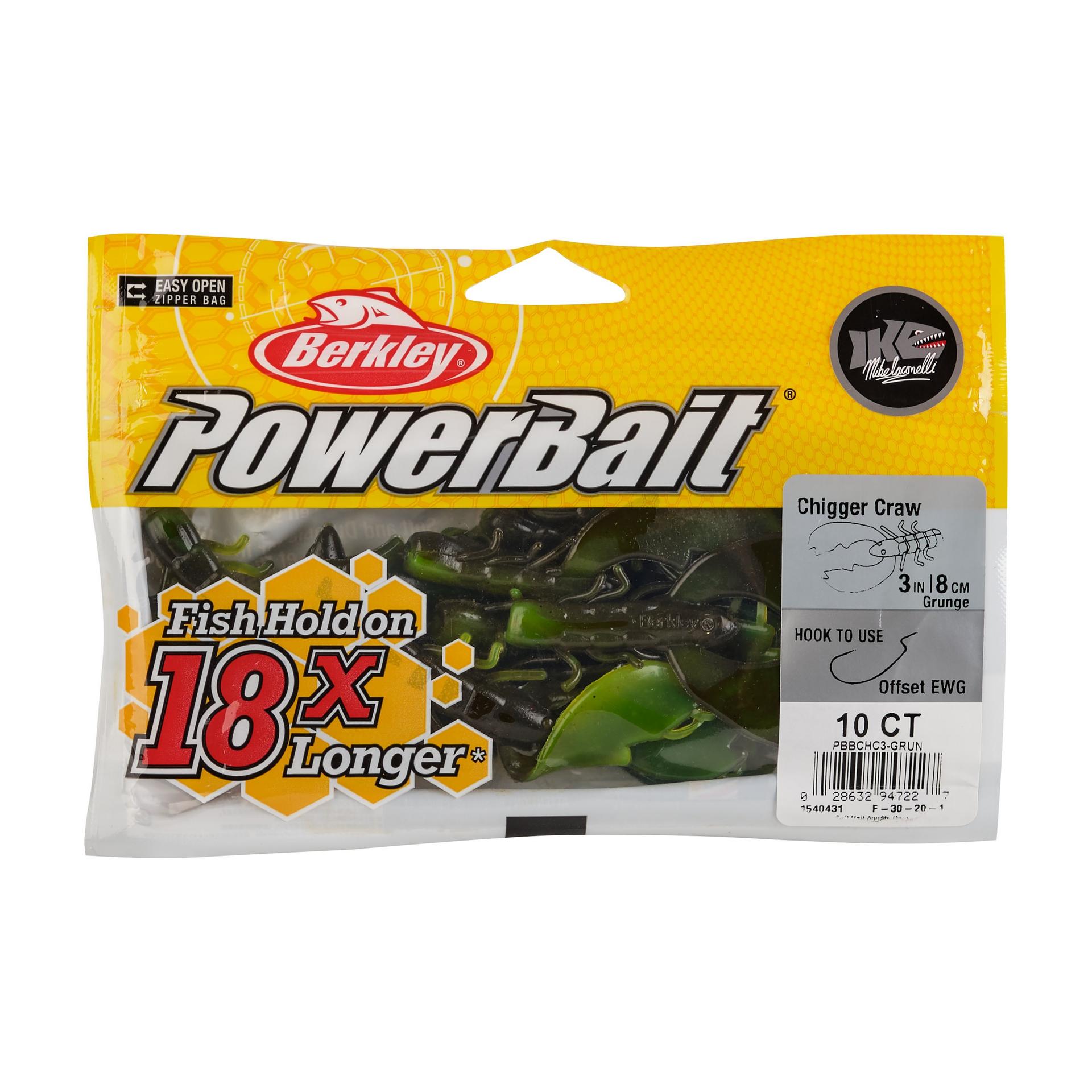 PowerBaitChiggerCraw Grunge 3in PKG | Berkley Fishing