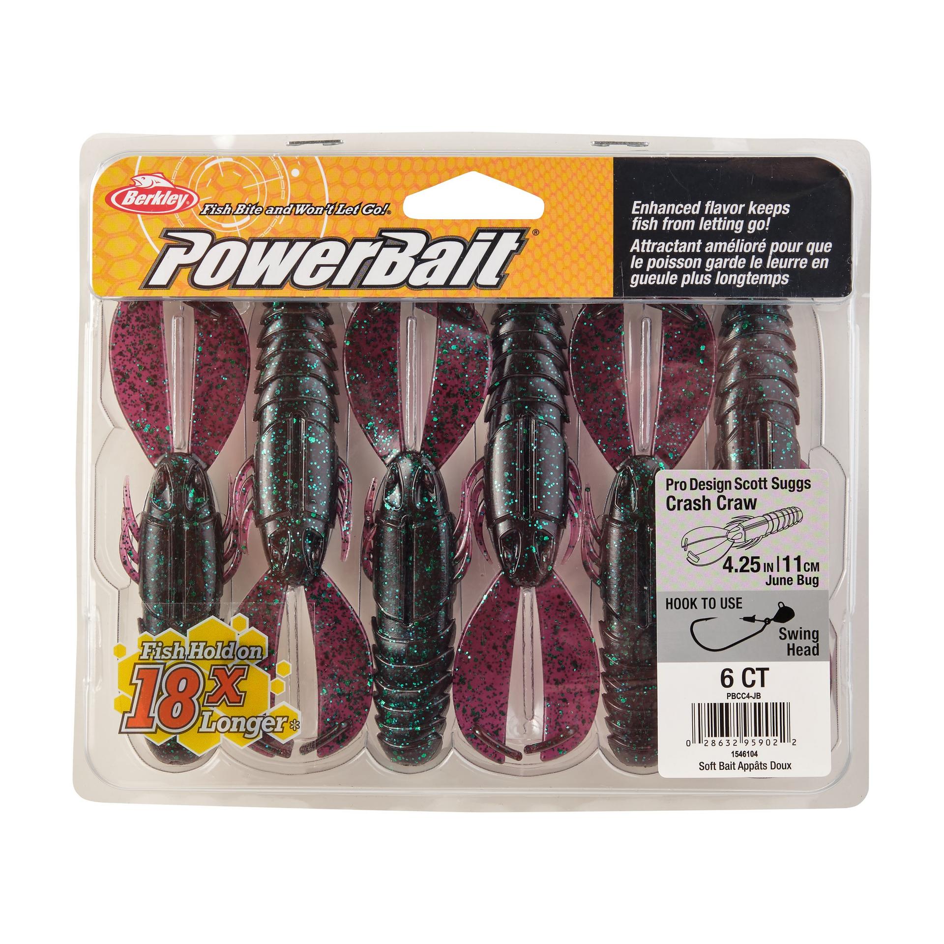 PowerBaitCrashCraw JuneBug 4in PKG | Berkley Fishing