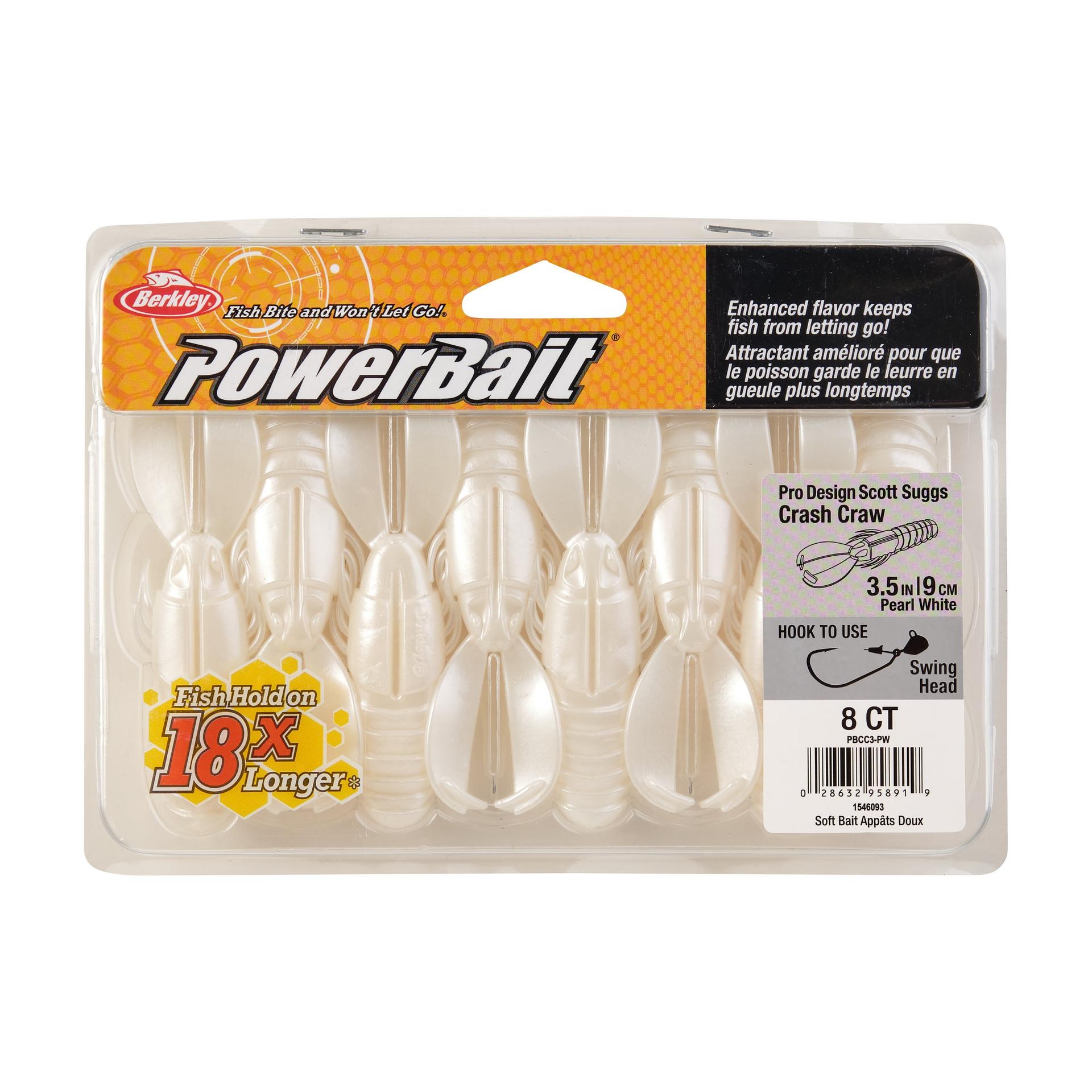 PowerBaitCrashCraw PearlWhite 3.5in PKG | Berkley Fishing