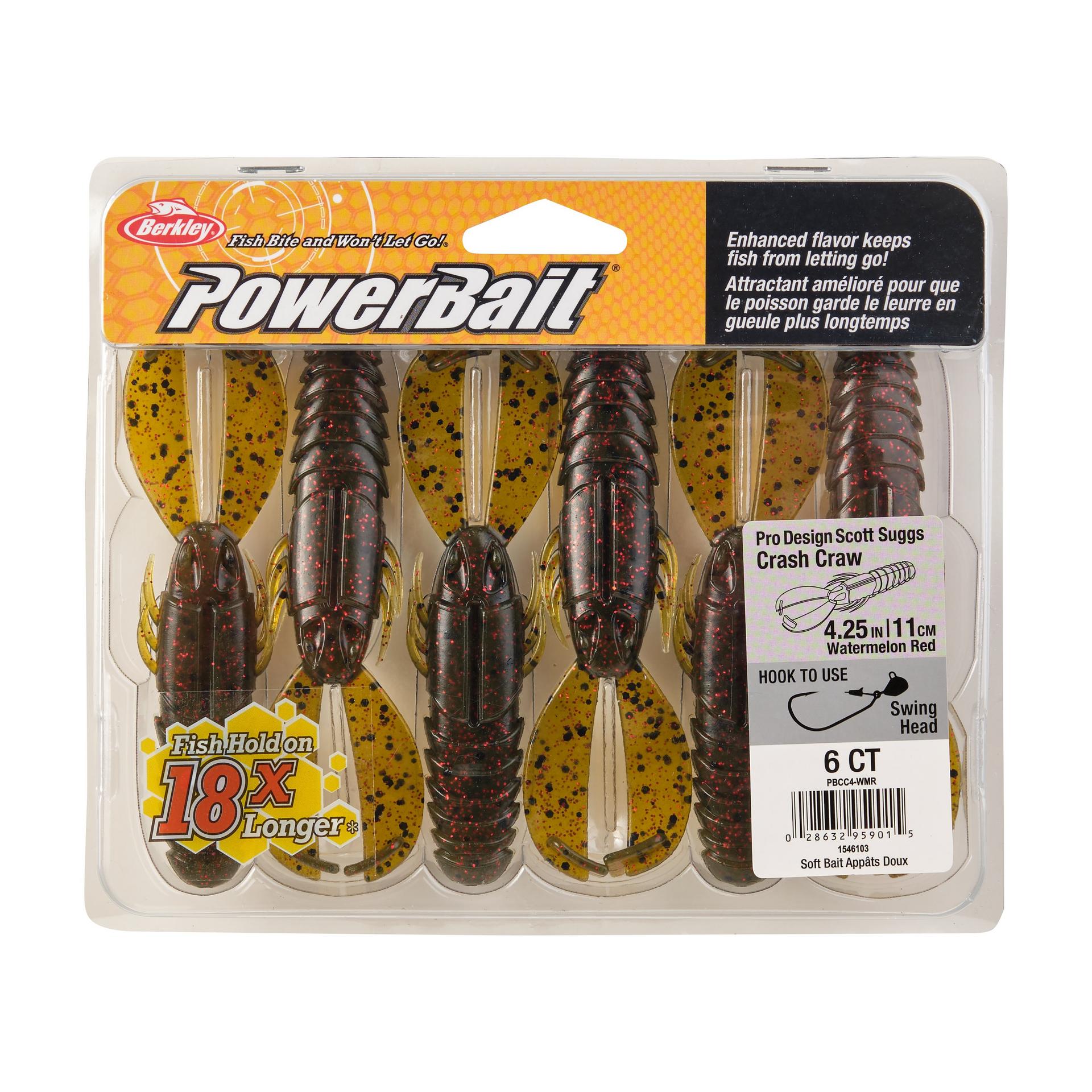 PowerBaitCrashCraw WtrmlnRed 4in PKG | Berkley Fishing