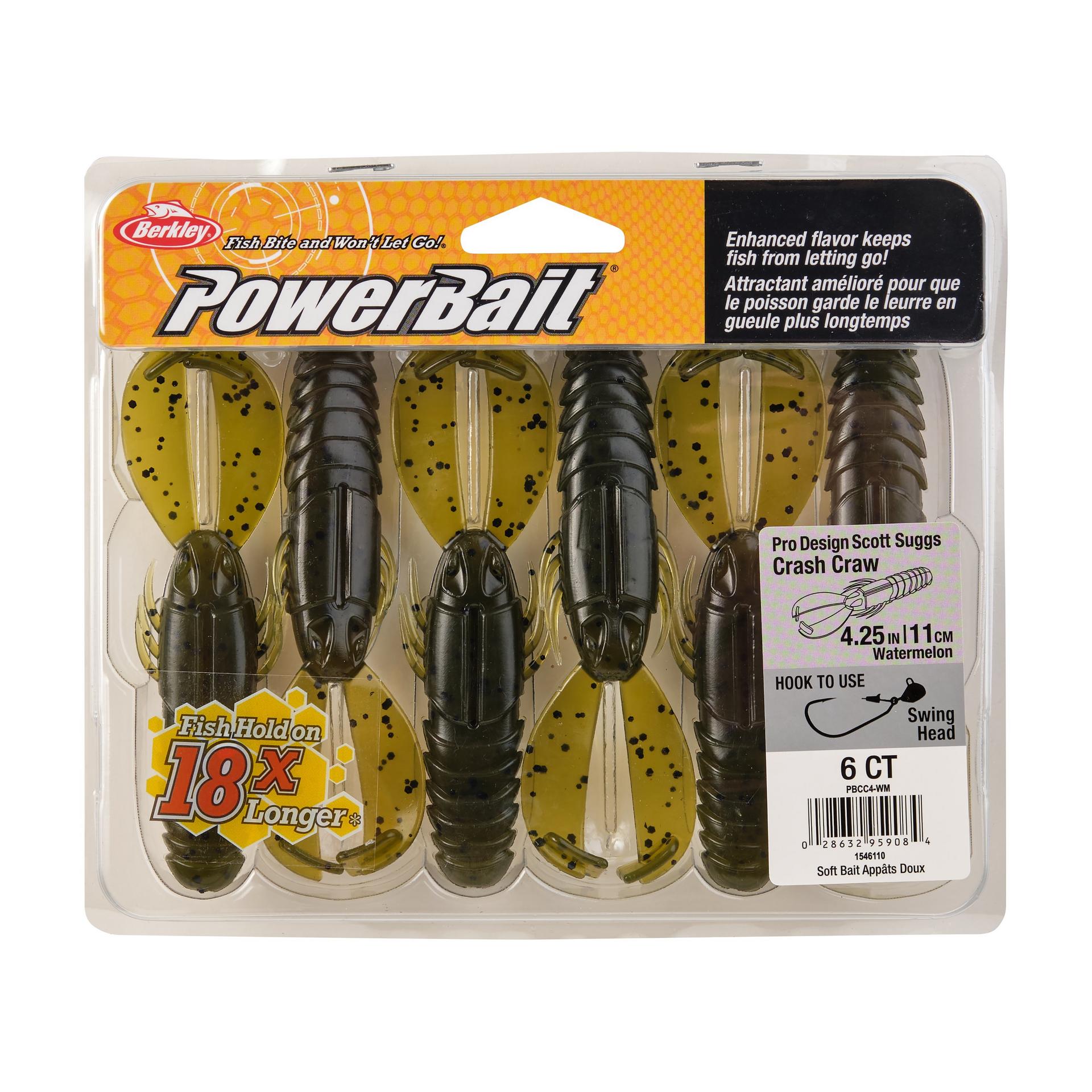 PowerBaitCrashCraw Wtrmln 4in PKG | Berkley Fishing