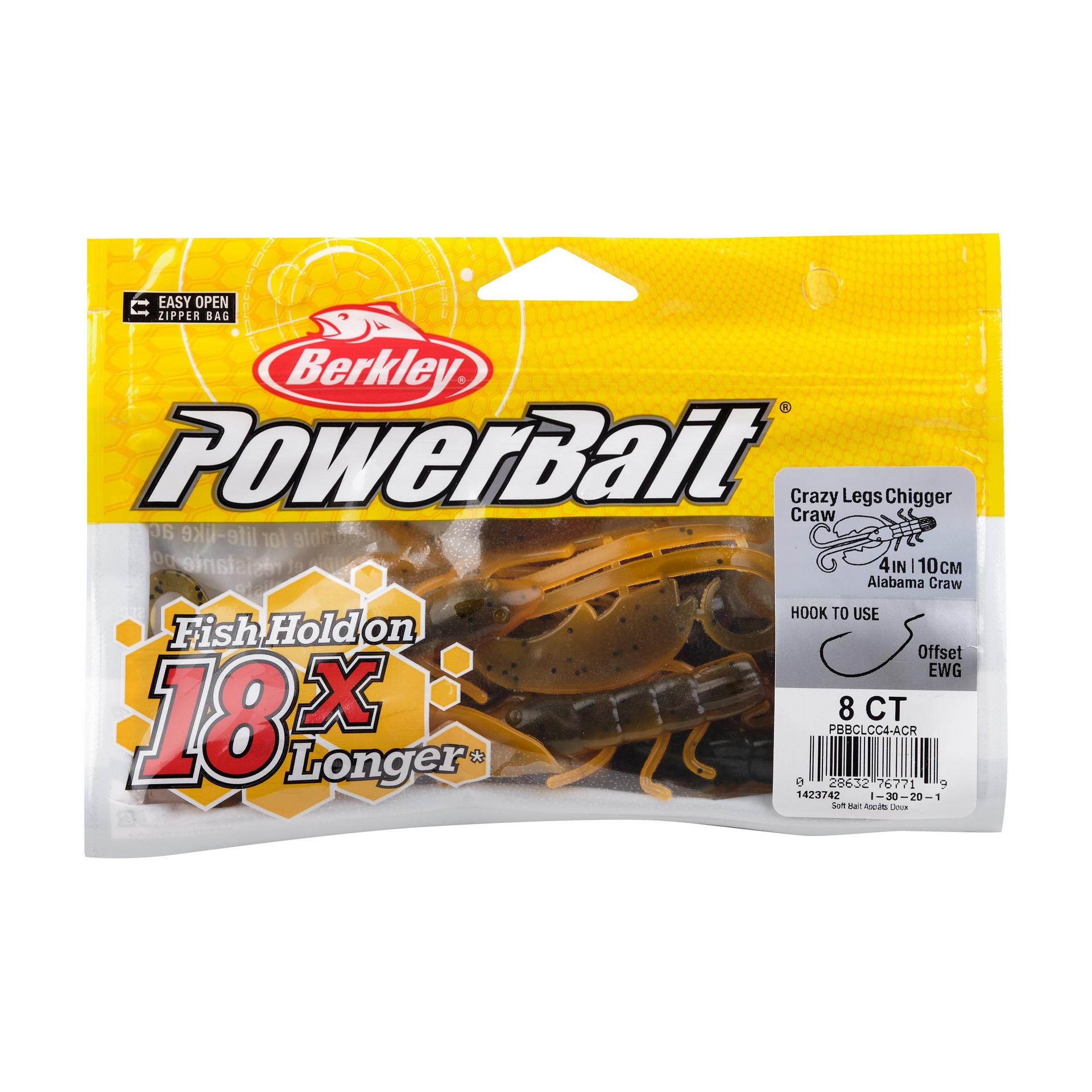 PowerBaitCrazyLegsChiggerCraw AlabamaCraw 4in PKG | Berkley Fishing