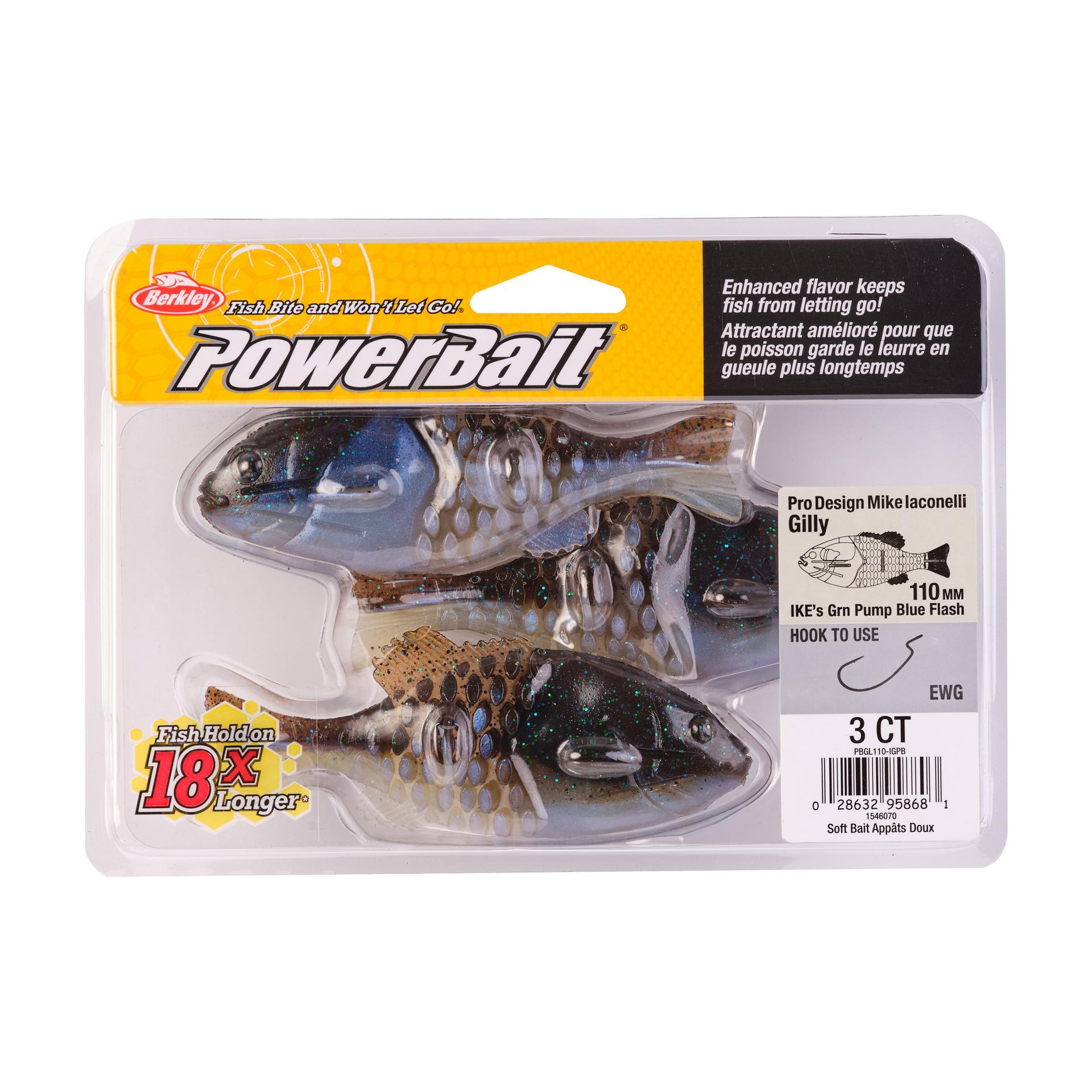 PowerBaitGilly IKEsGreenPumpkinBlueFlash 110mm PKG | Berkley Fishing