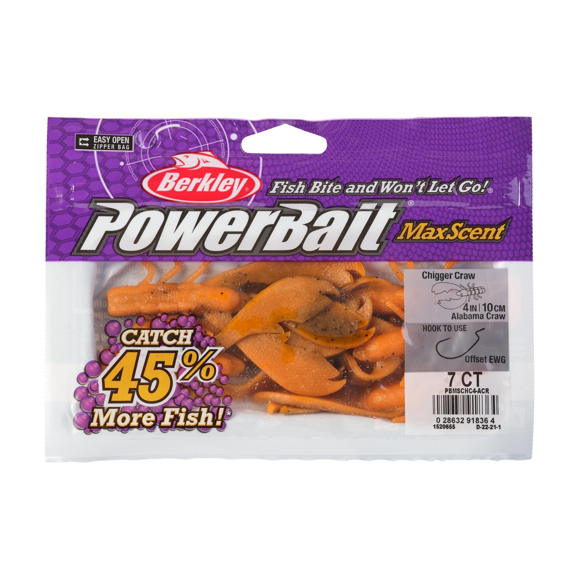 PowerBaitMaxScentChiggerCraw AlabamaCraw 4in PKG | Berkley Fishing