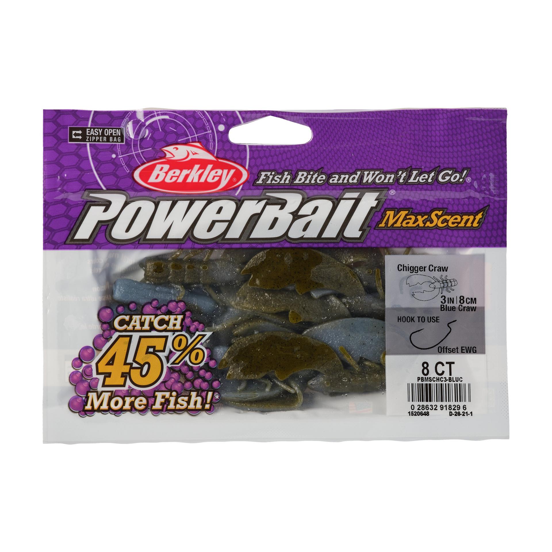 PowerBaitMaxScentChiggerCraw BlueCraw 3in PKG | Berkley Fishing