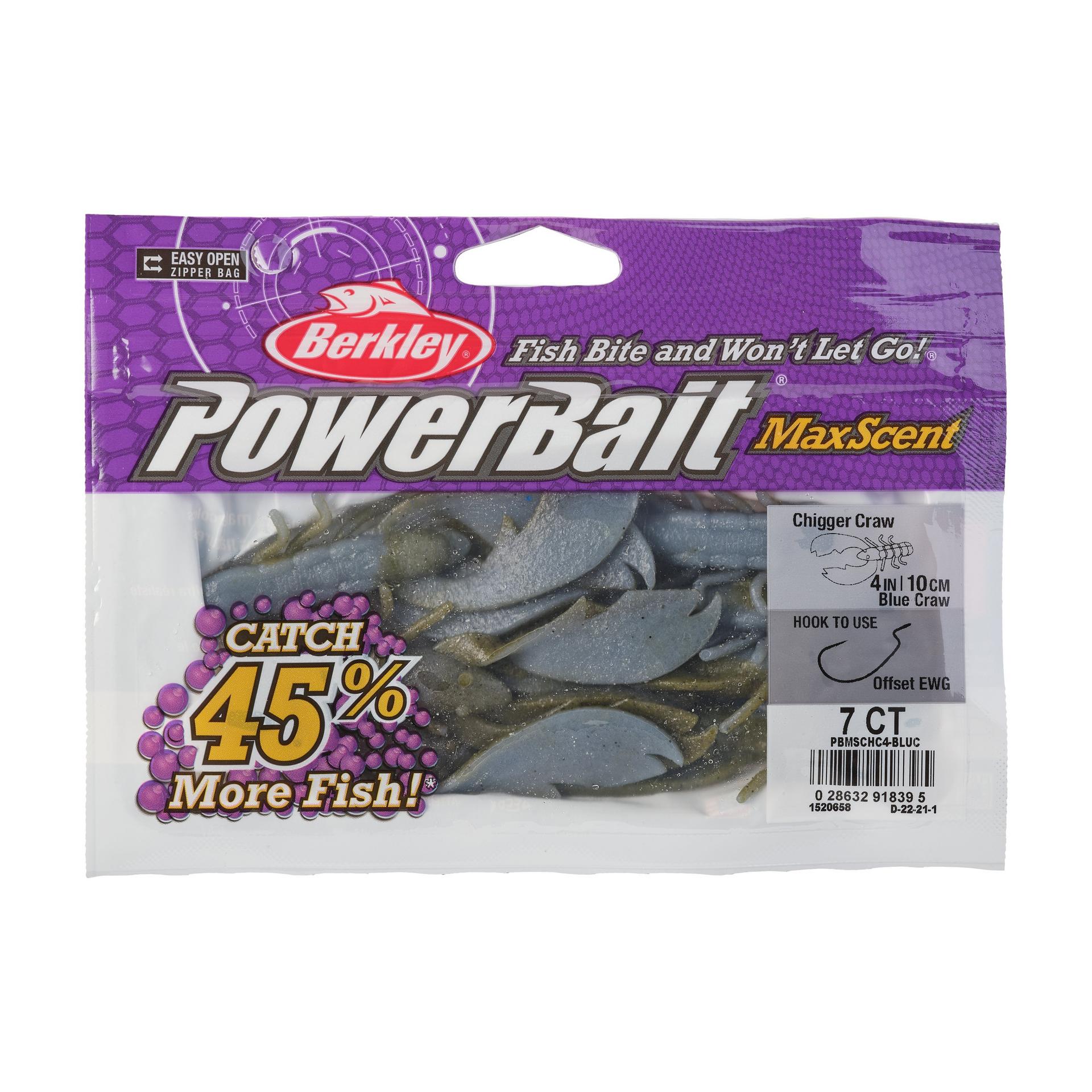 PowerBaitMaxScentChiggerCraw BlueCraw 4in PKG | Berkley Fishing