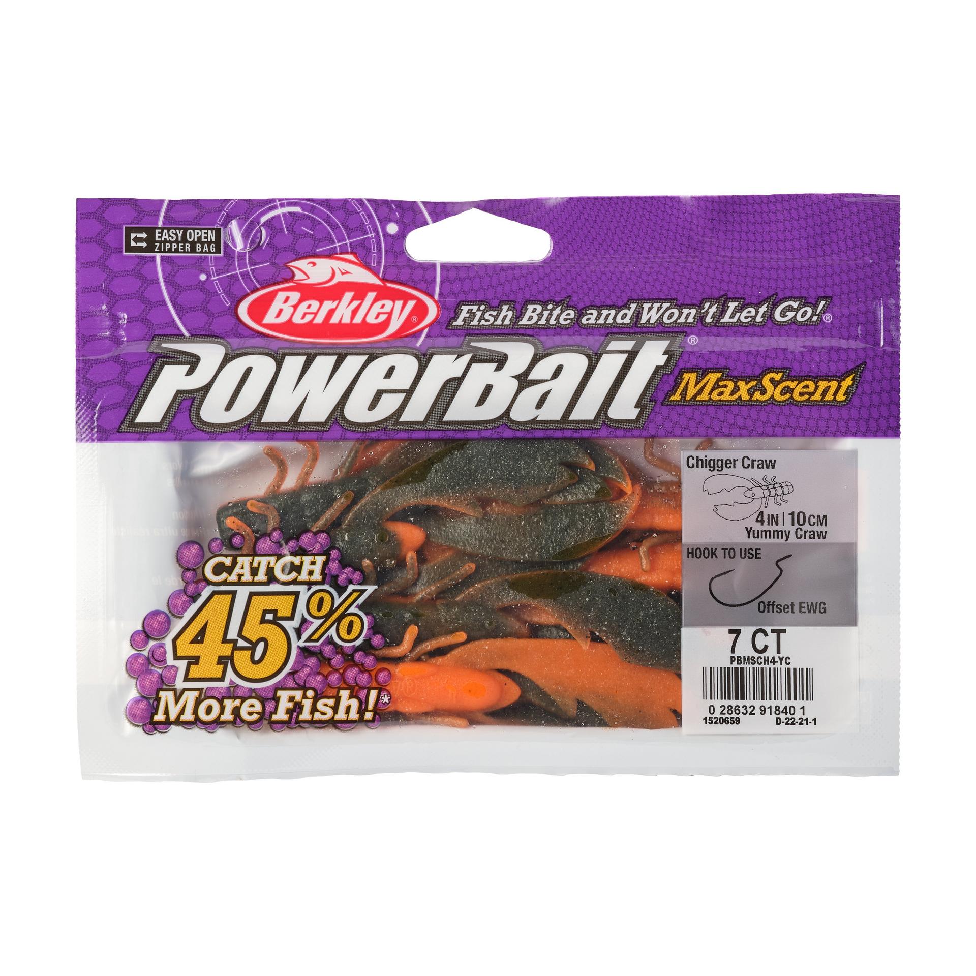 PowerBaitMaxScentChiggerCraw YummyCraw 4in PKG | Berkley Fishing