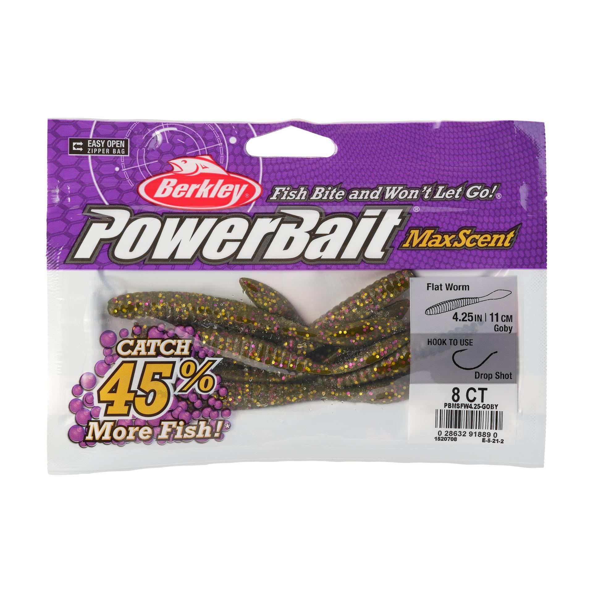 PowerBaitMaxScentFlatWorm Goby 4.25in PKG | Berkley Fishing