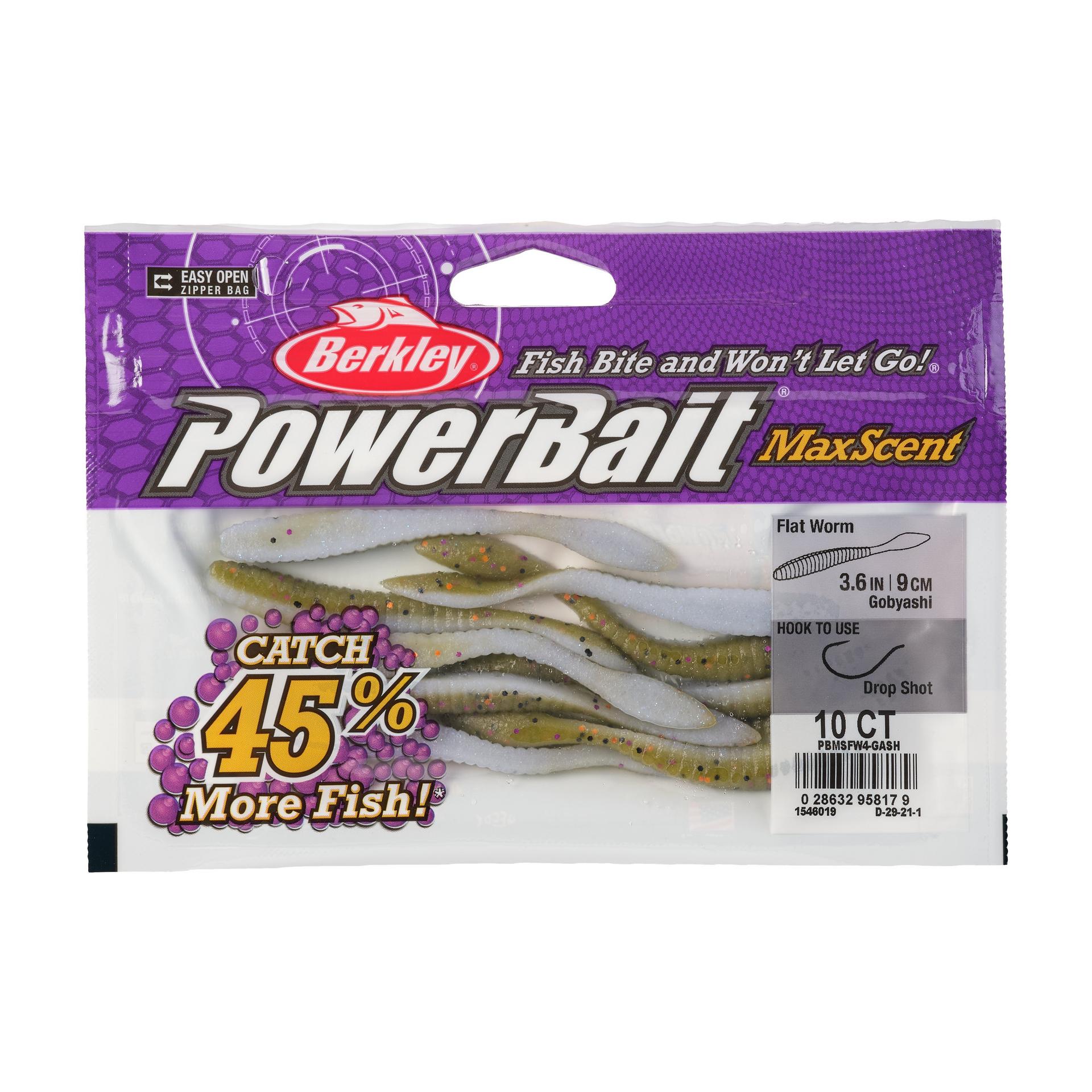 PowerBaitMaxScentFlatWorm Gobyashi 3.6in PKG | Berkley Fishing