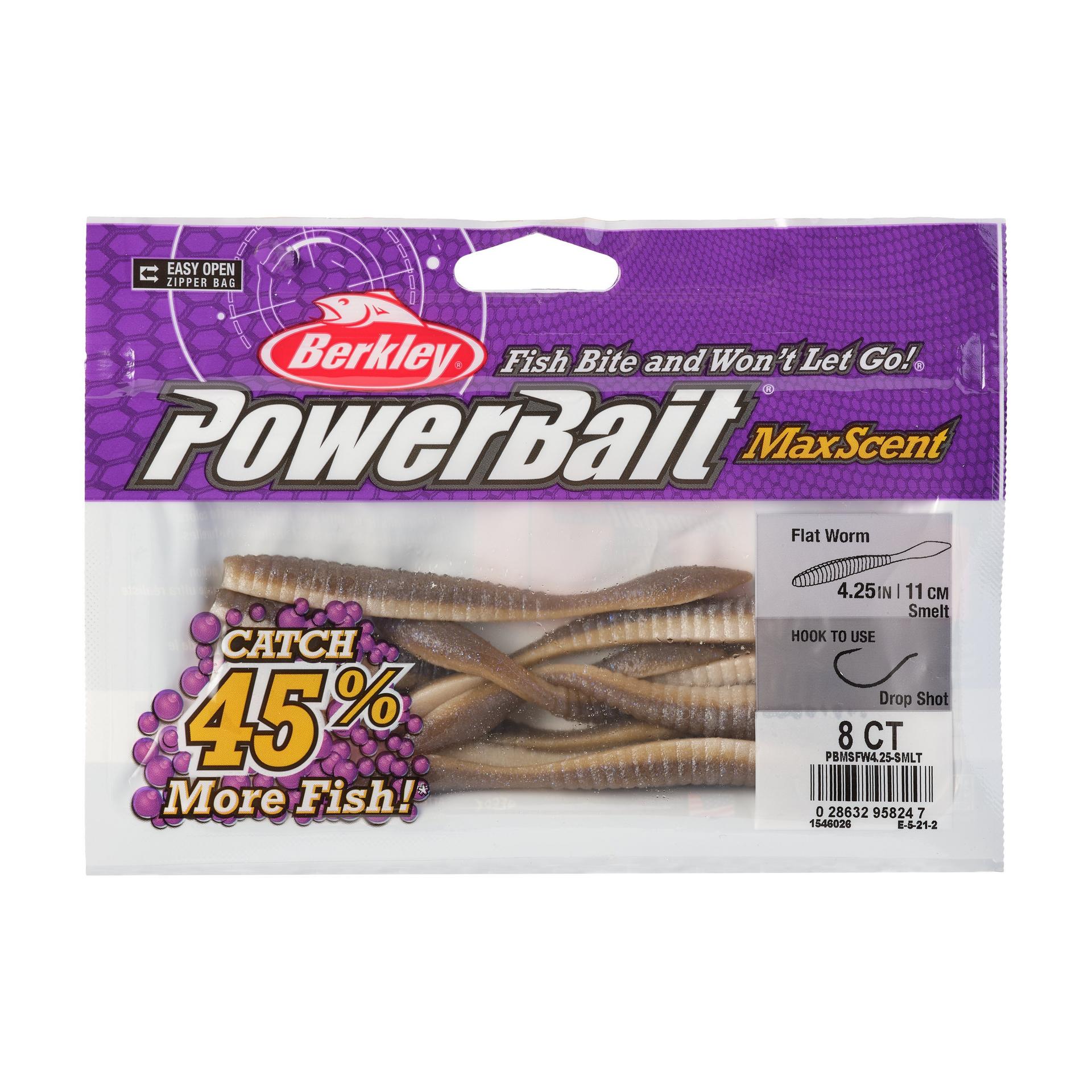 PowerBaitMaxScentFlatWorm Smelt 4.25in PKG | Berkley Fishing