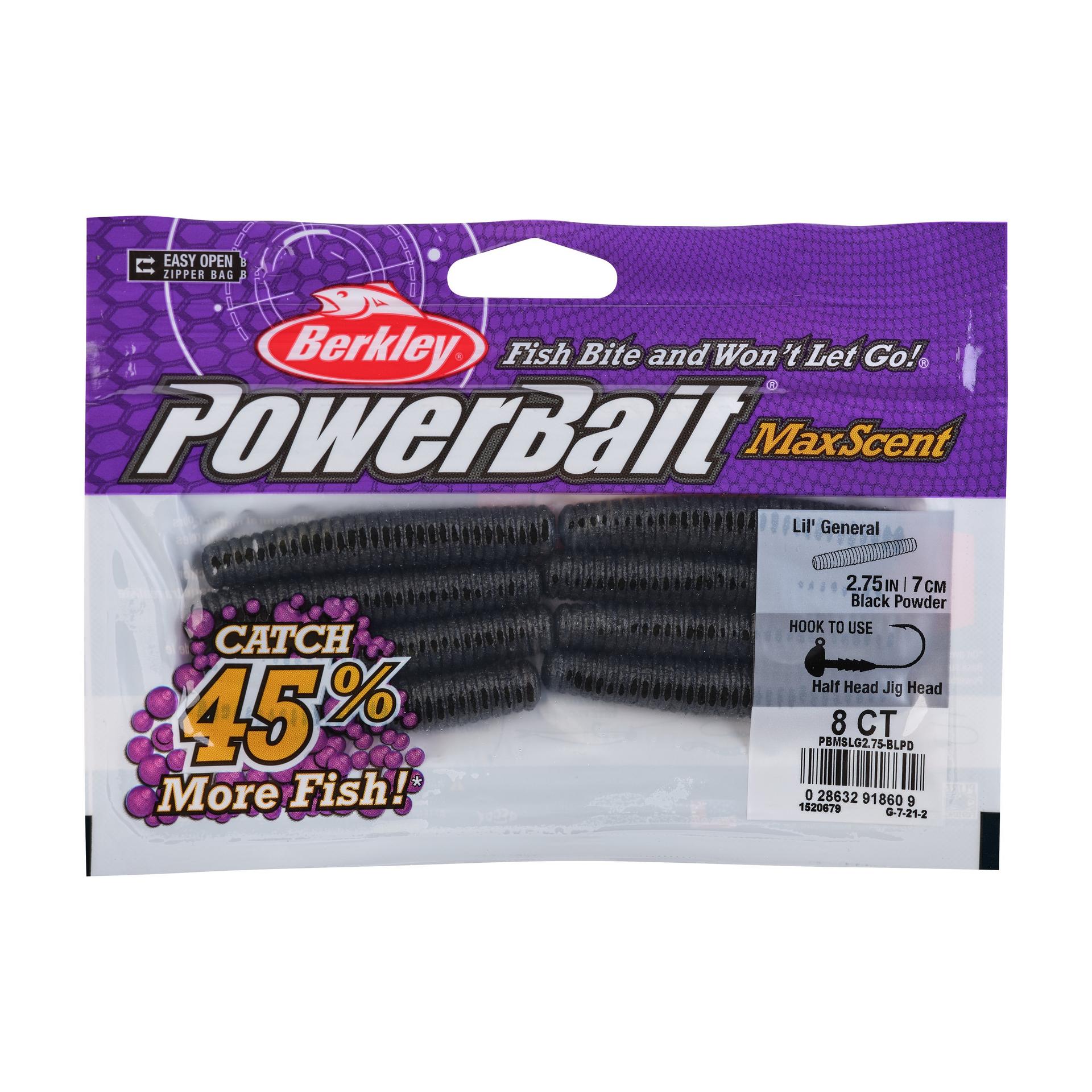 PowerBaitMaxScentLilGeneral BlackPowder 2.75in PKG | Berkley Fishing