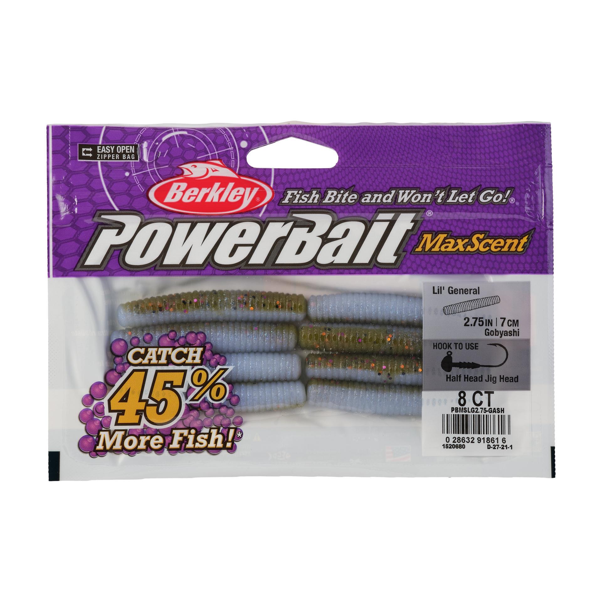 PowerBaitMaxScentLilGeneral Gobyashi 2.75in PKG | Berkley Fishing